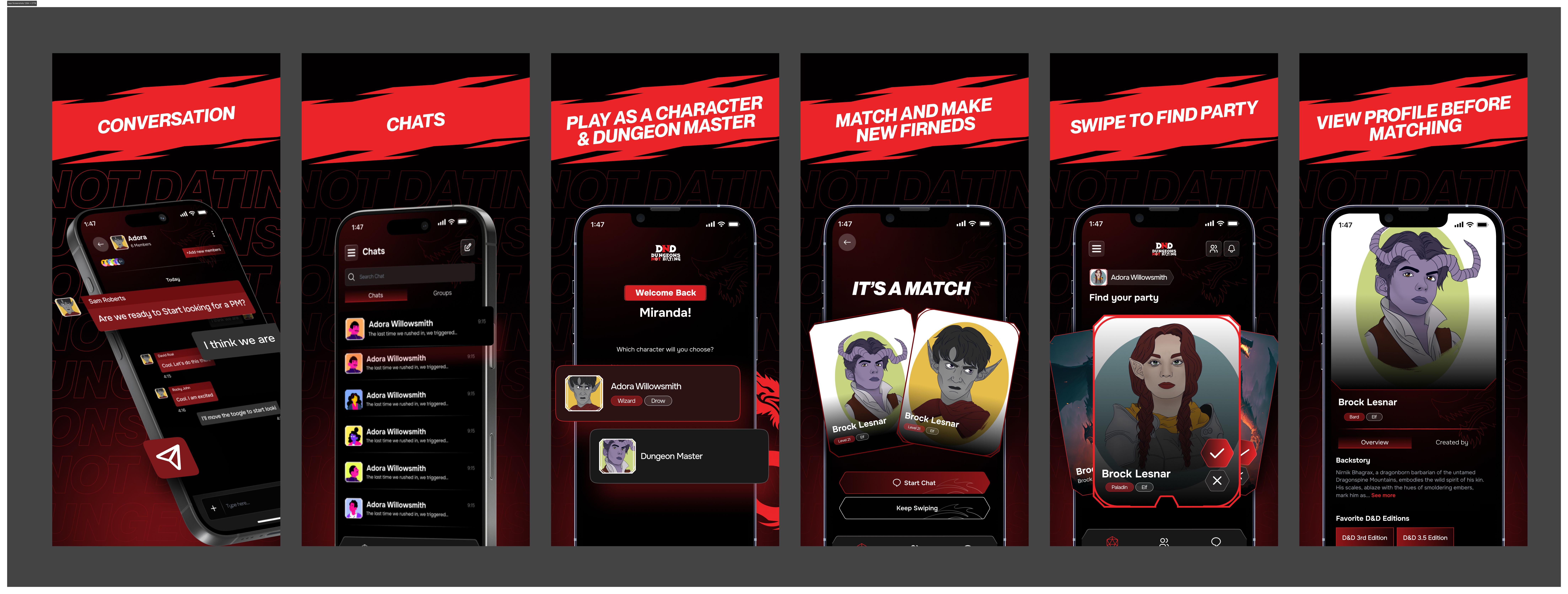 Dungeons NOT Dating app screenshots