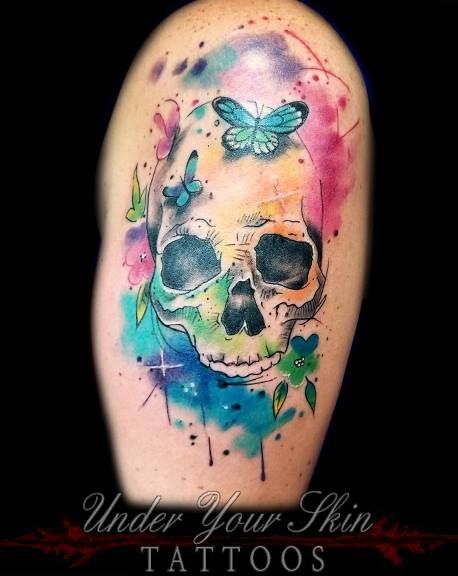 Watercolor Skull