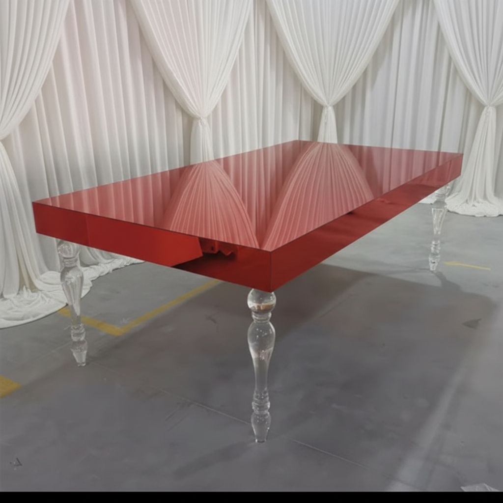 Red Mirror Table