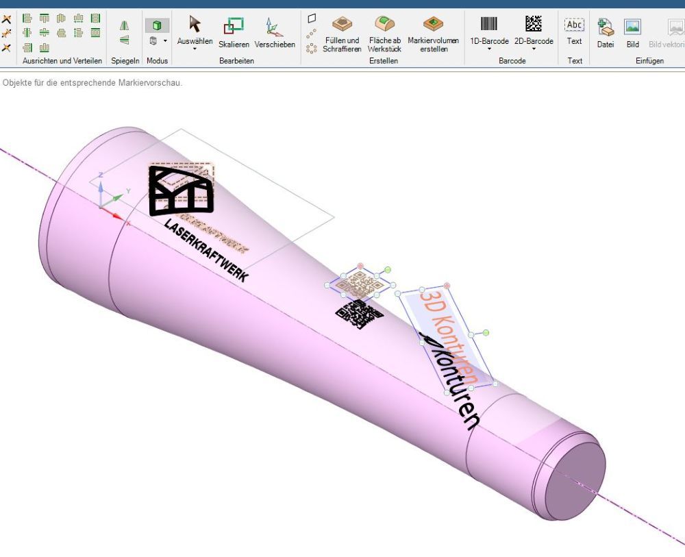 3D-Lasermarkierung Software-Vorschau – TRUMPF TruMicro, laserKRAFTwerk GmbH