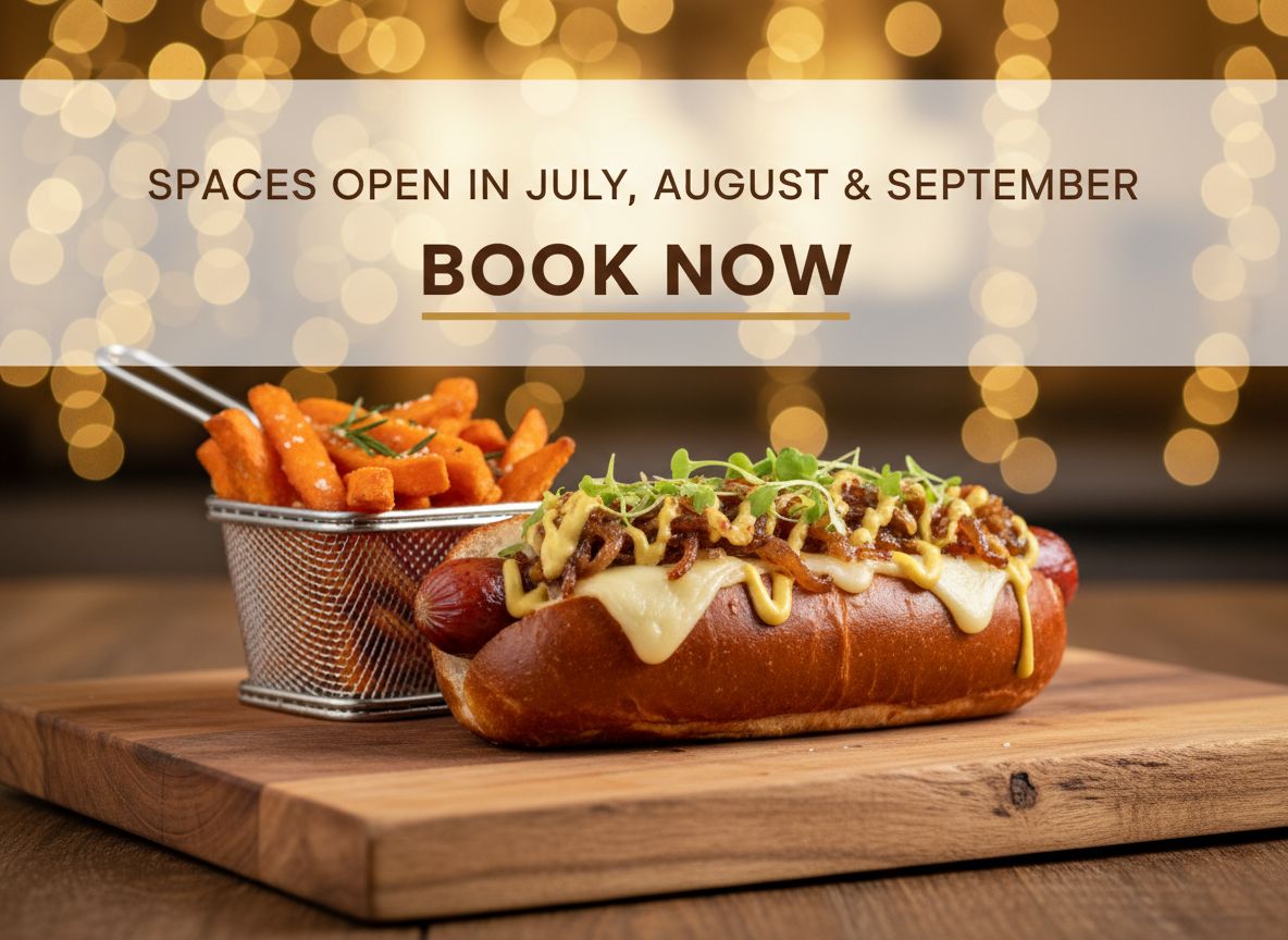 Gourmet hot dog and fries from Hometown Hot Dogs for private event catering
