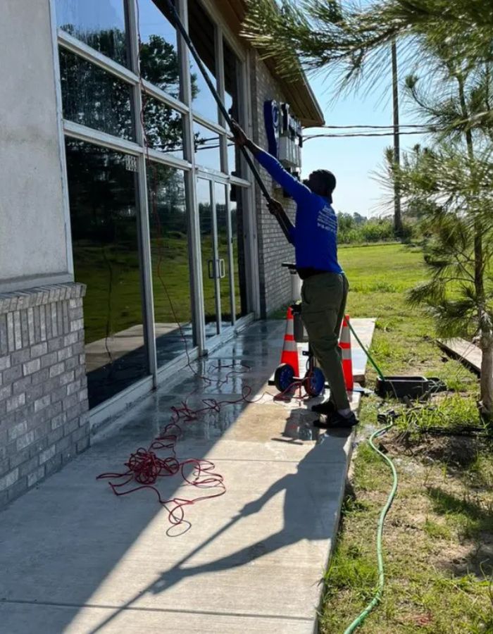 Window cleaning in action