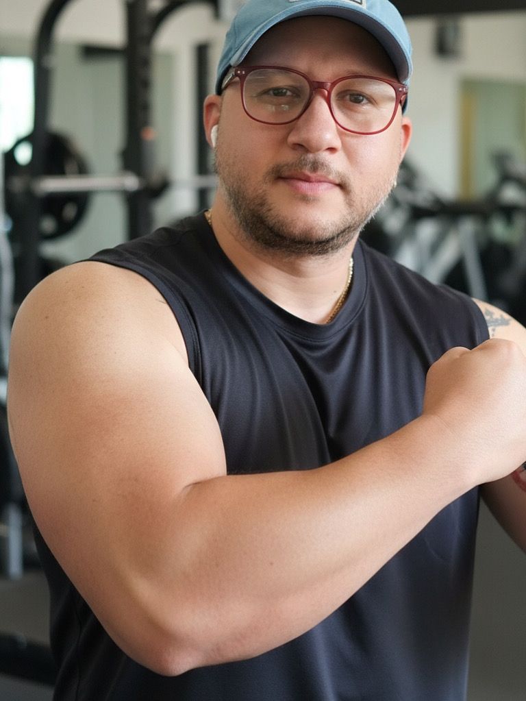 Rey flexing — gym selfie
