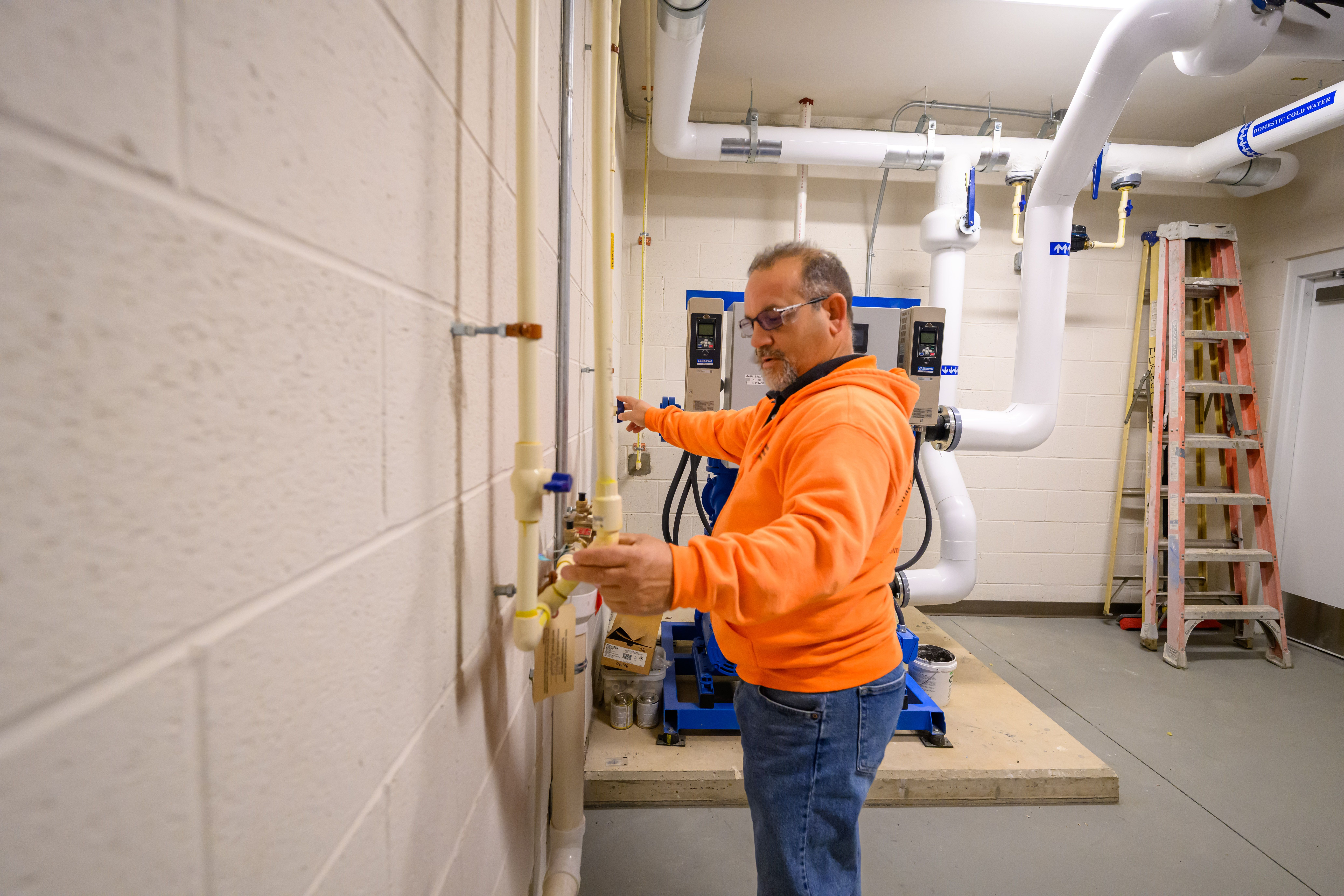 Utility room with mechanical equipment