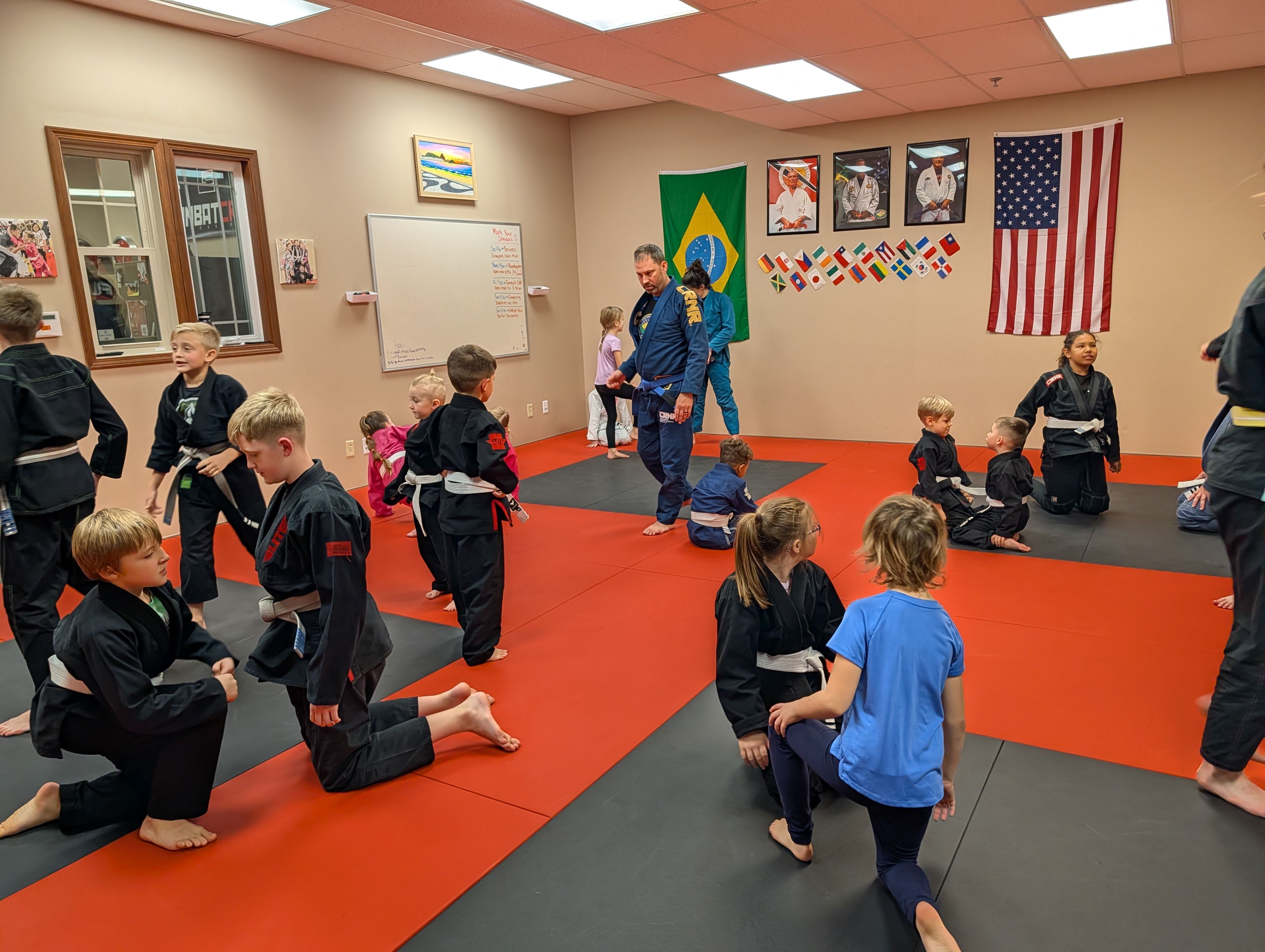 Kids jiu jitsu class at Aura Jiu Jitsu in Mount Pleasant, WI
