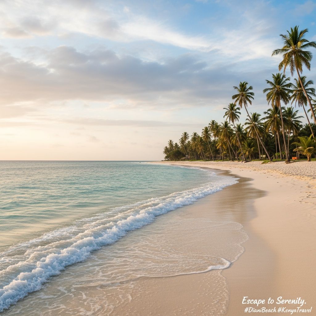 Diani Beach Kenya palm trees and turquoise ocean