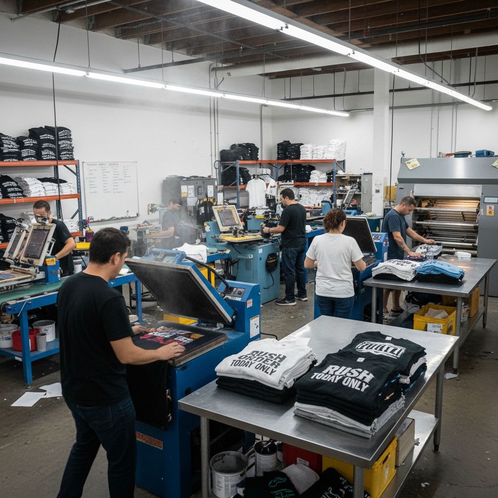 Custom apparel production at PrintzOnDeck