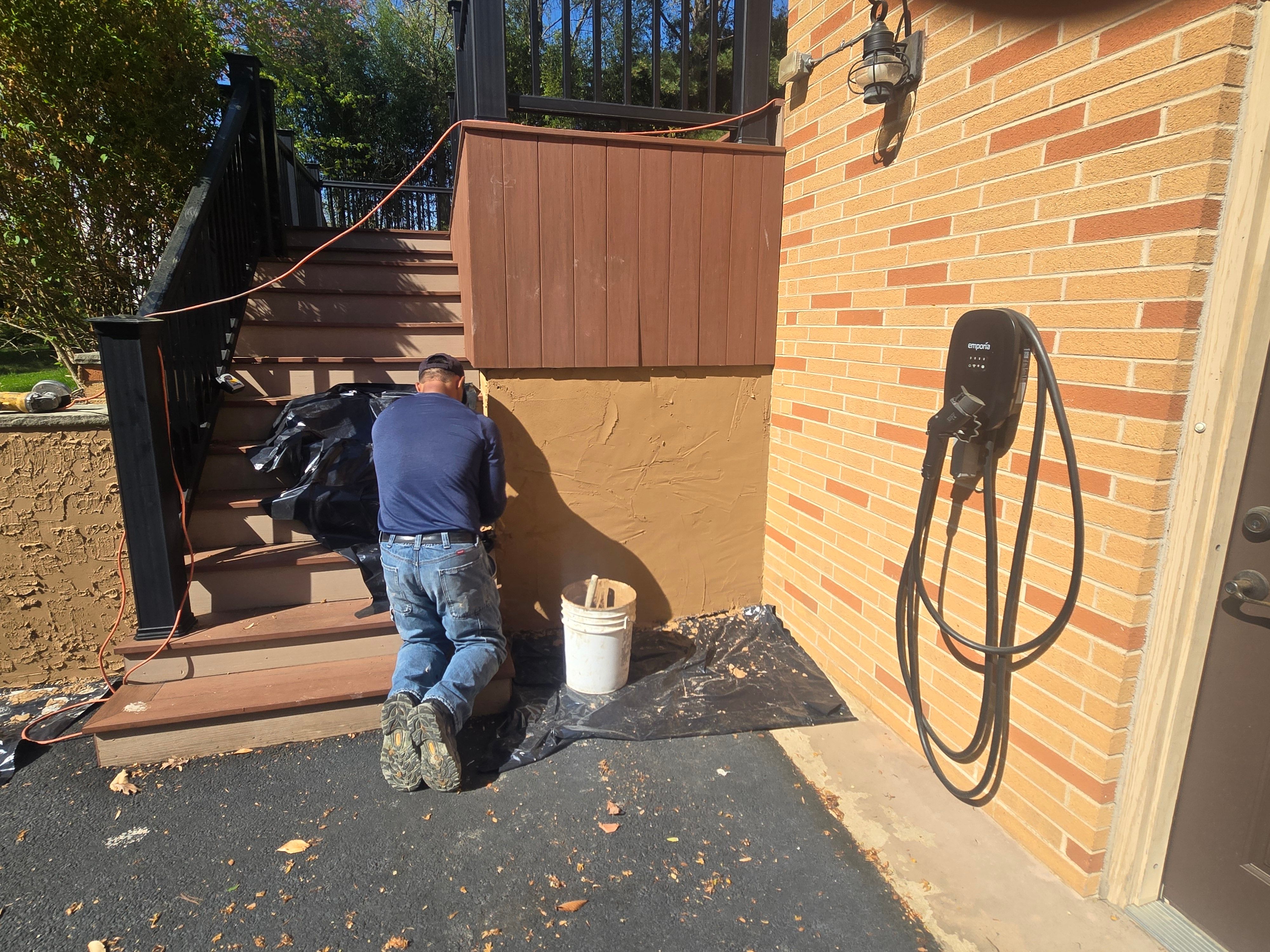 Masonry work in progress