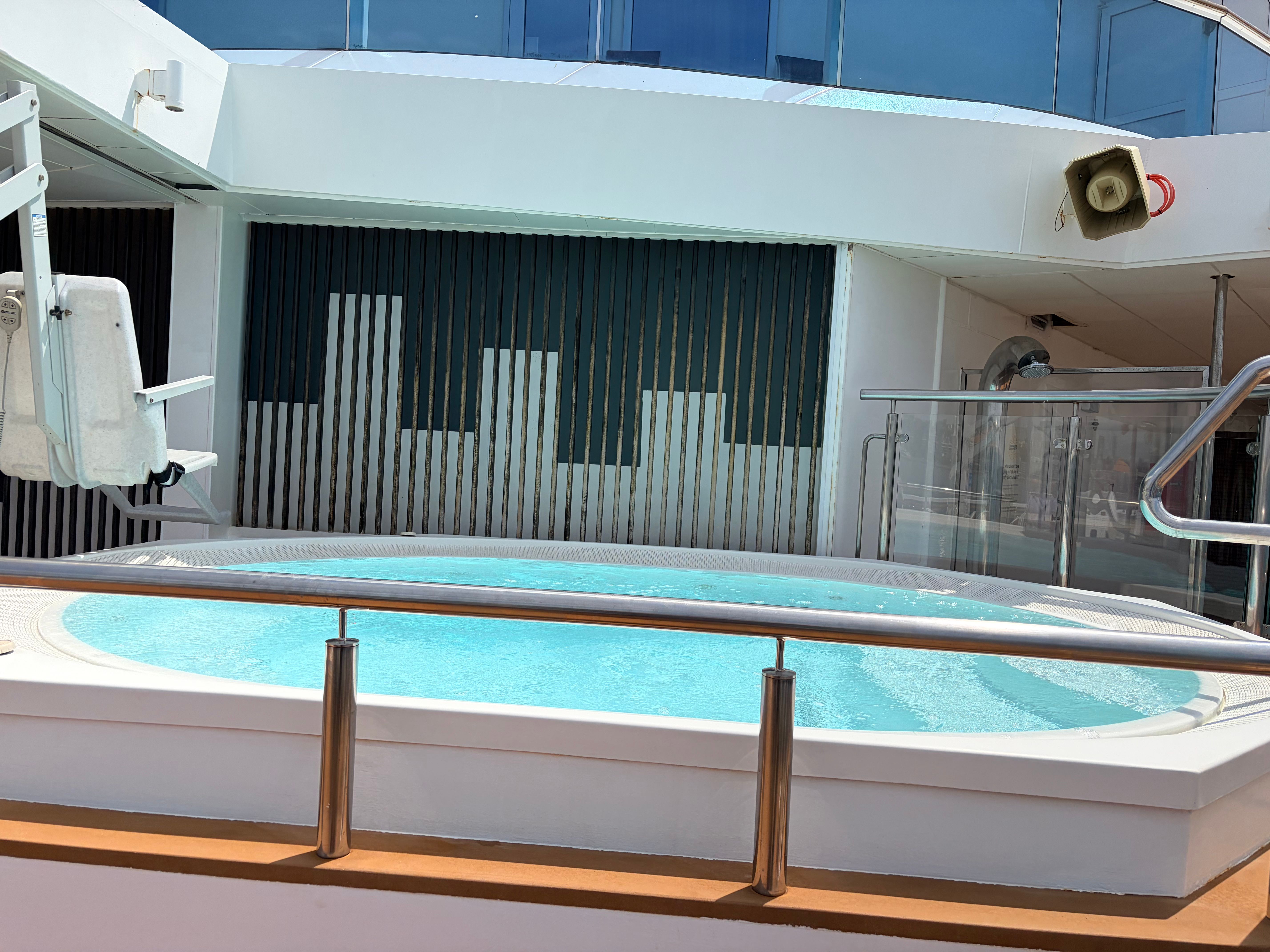 Pool with accessible chair lift
