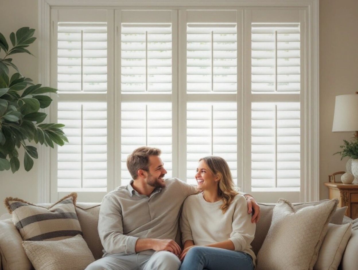 Happy couple with new shutters