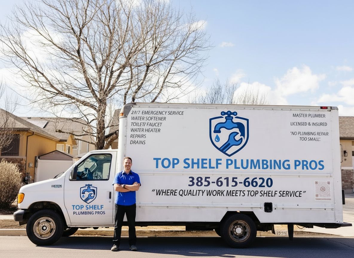 Top Shelf Plumbing truck serving Salt Lake City homes