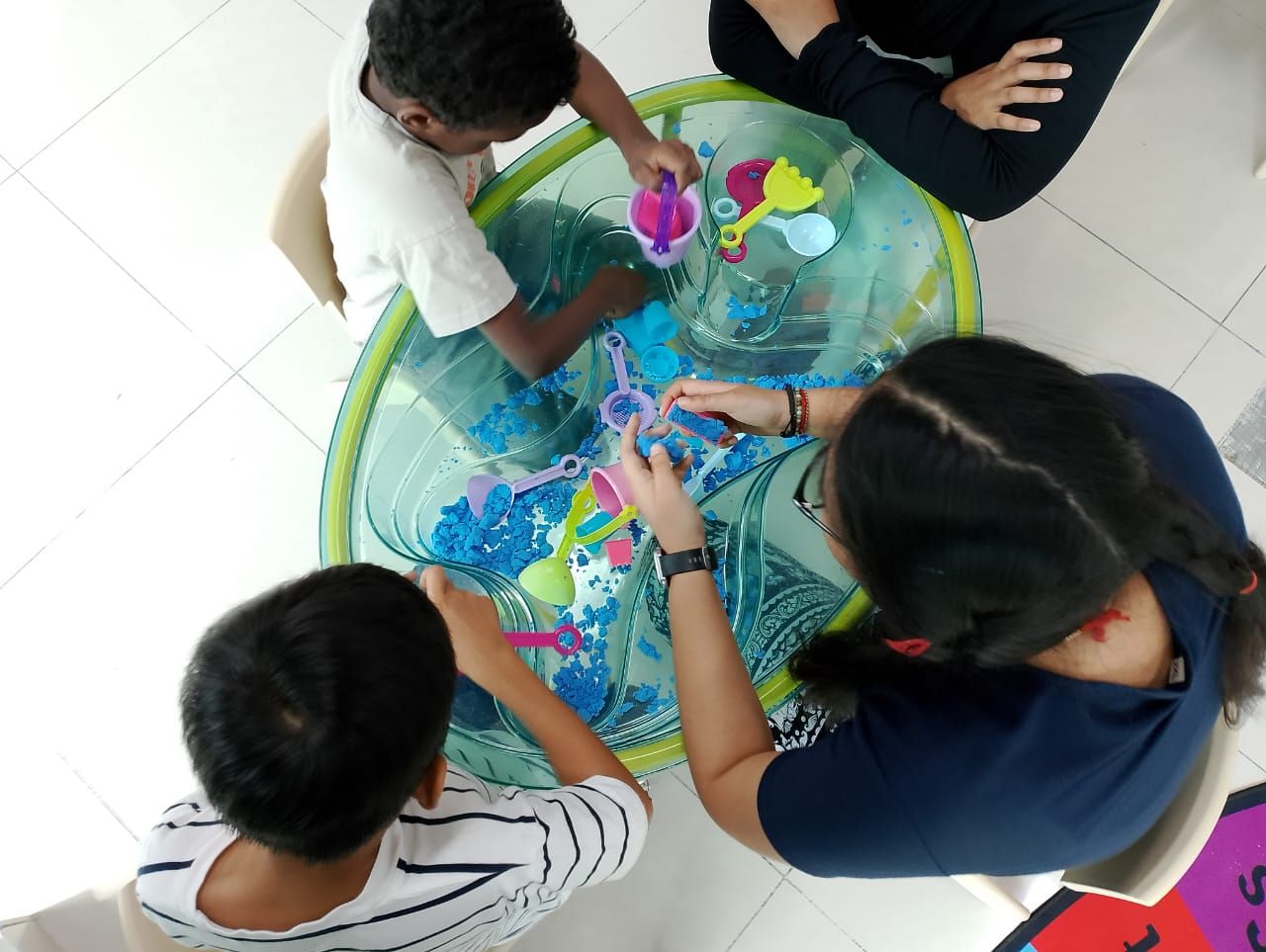 Children in sensory water play