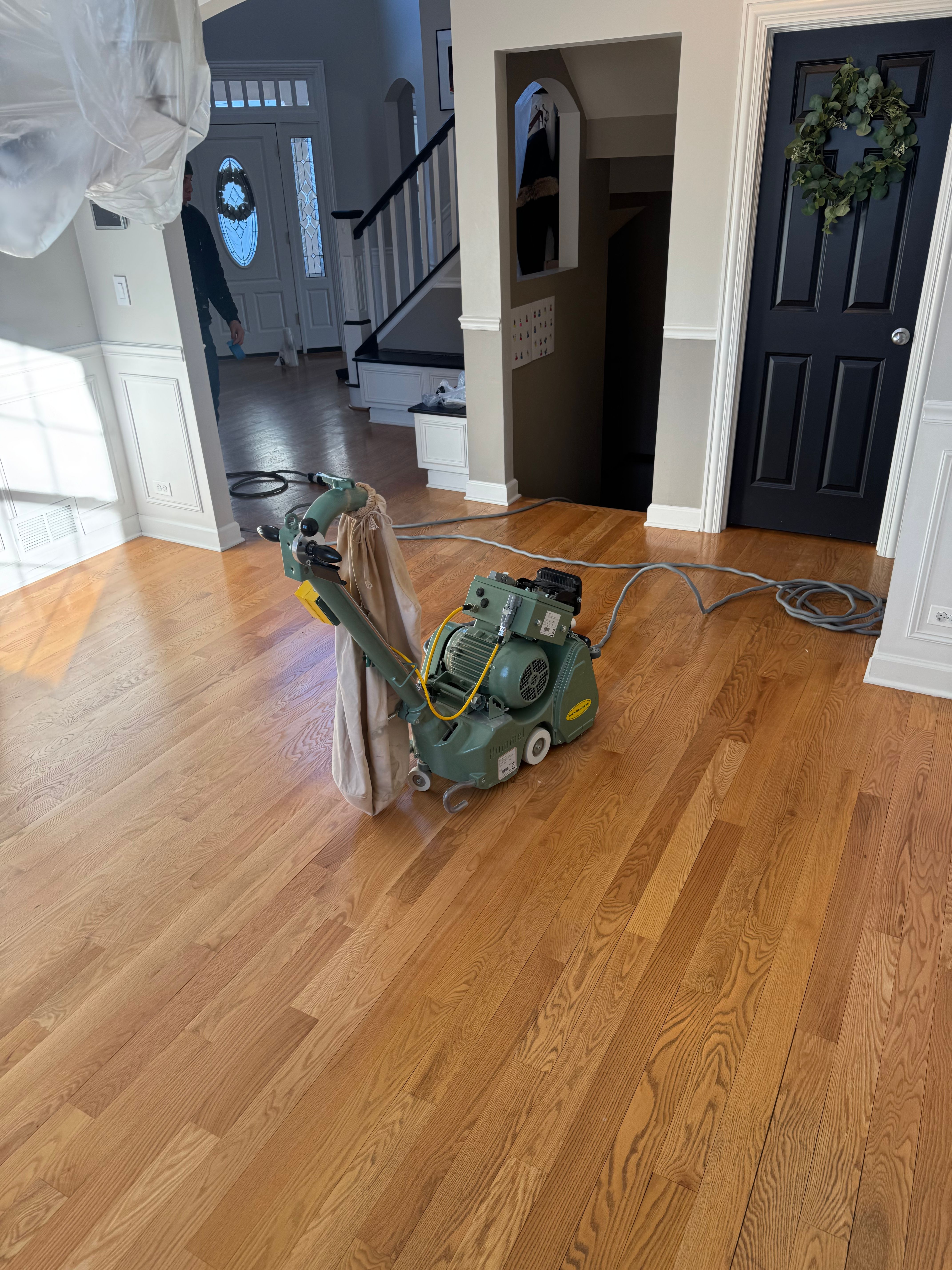 Completed hardwood refinishing in a Rockford IL home