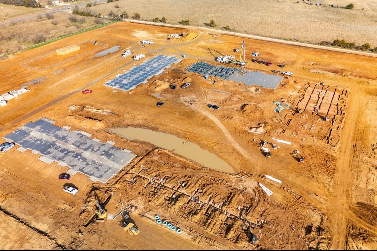 Onyx & Iron Construction active job site in North Texas — concrete foundation pour