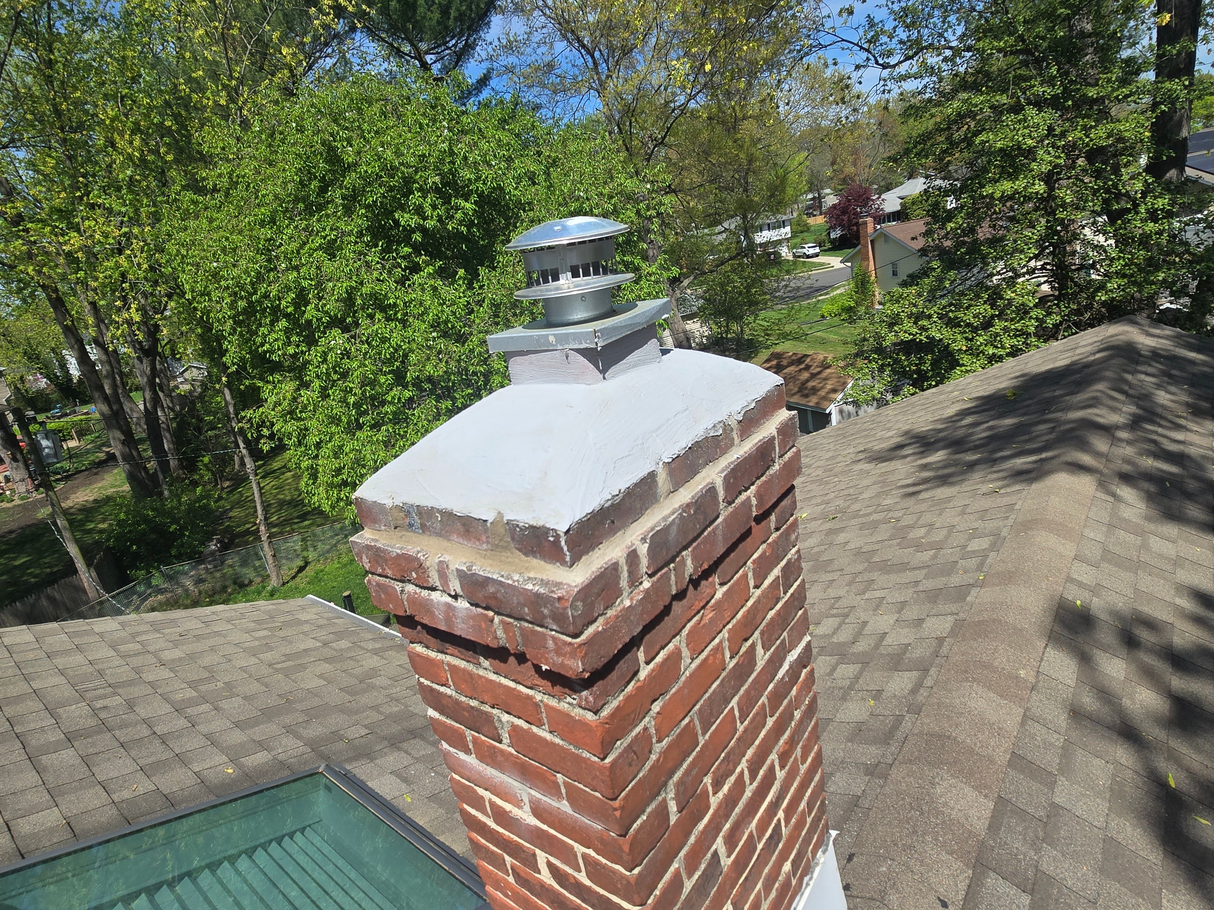 Brick chimney with cap