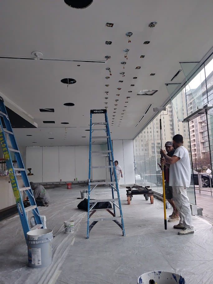 Professional painting team at work