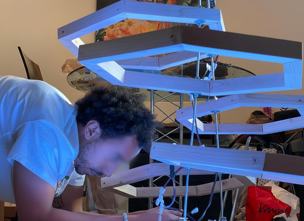 Assembling hexagonal wood frames