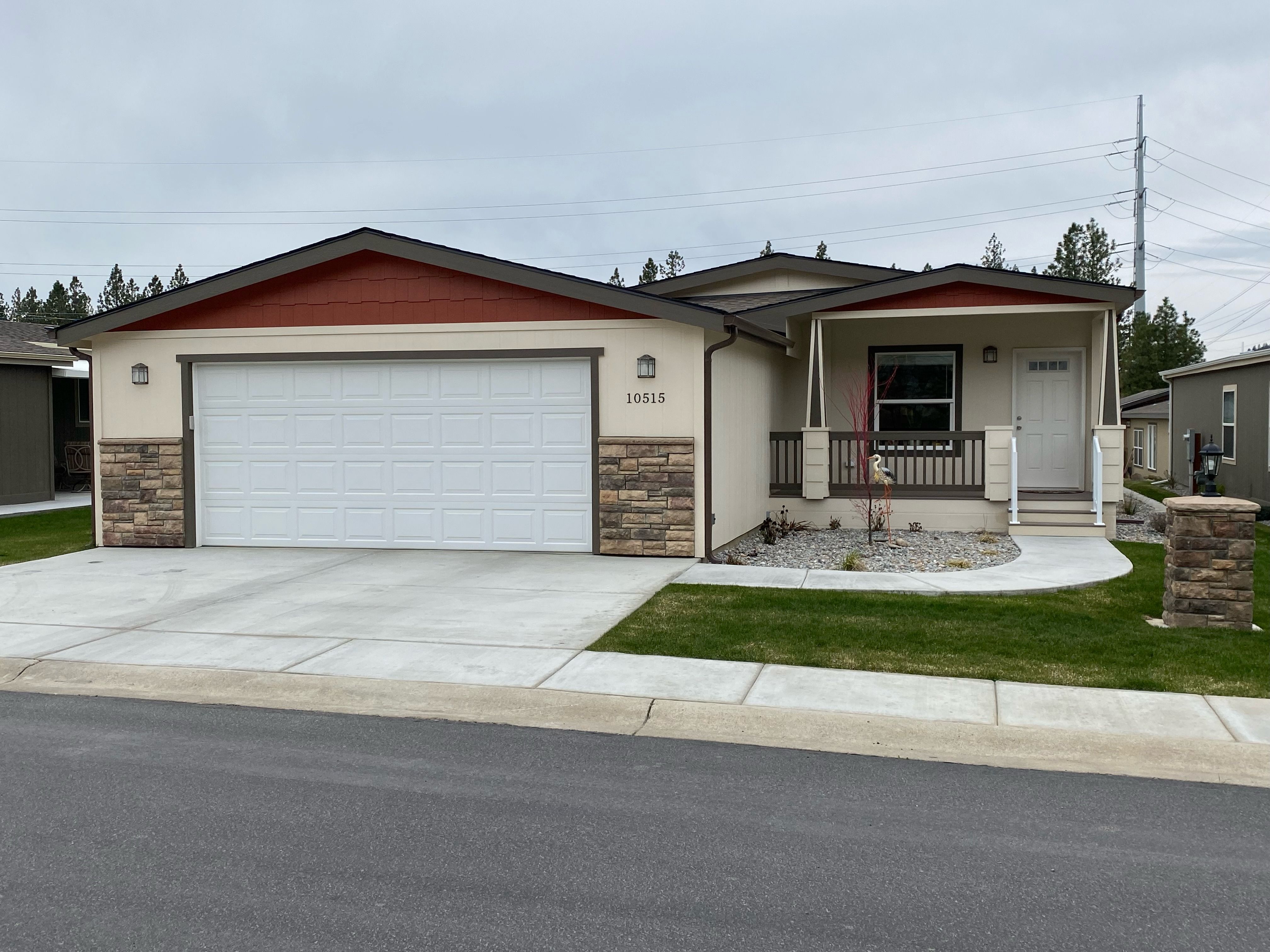 Completed land-home package with garage