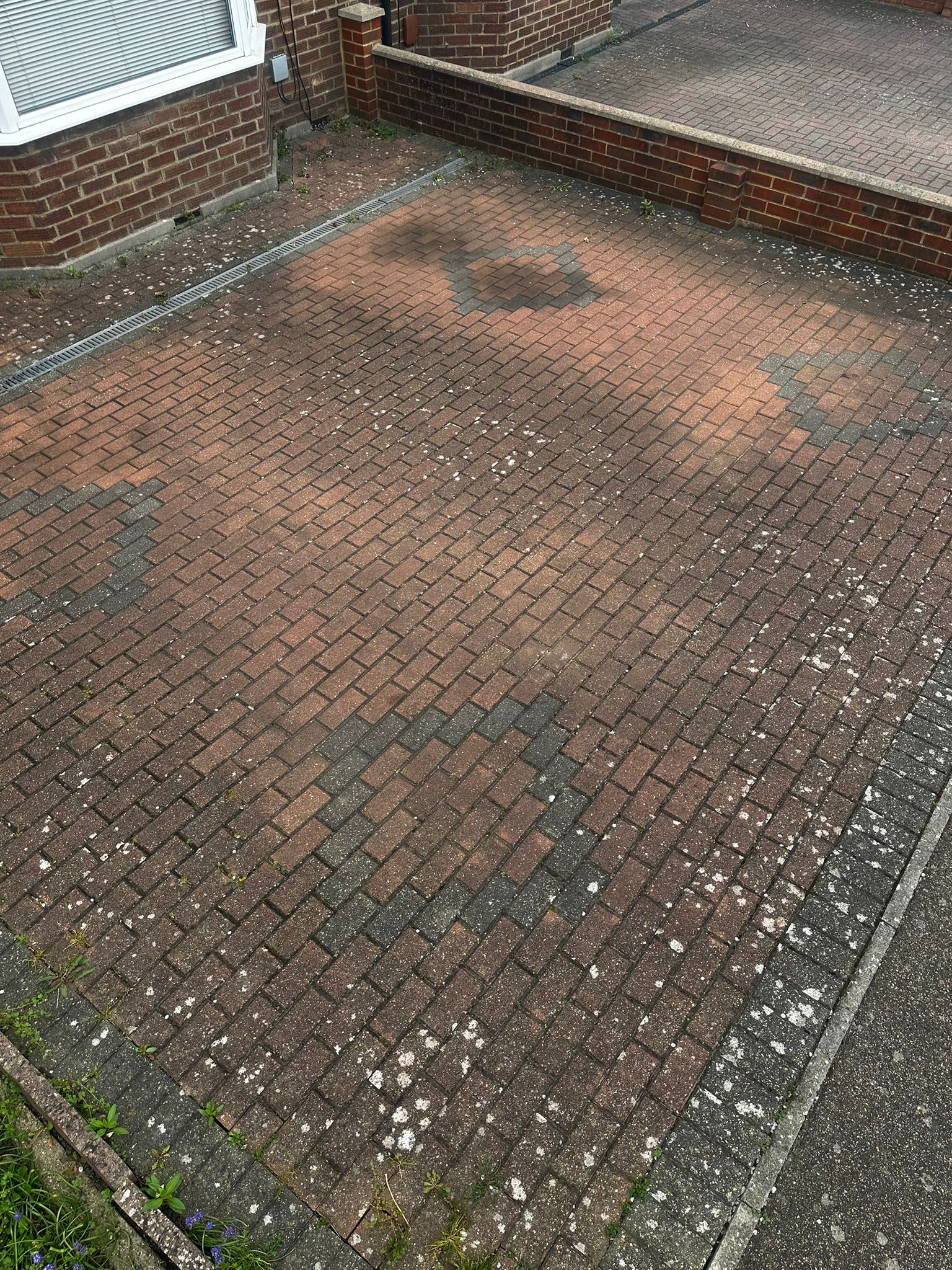Driveway with decorative brick pattern