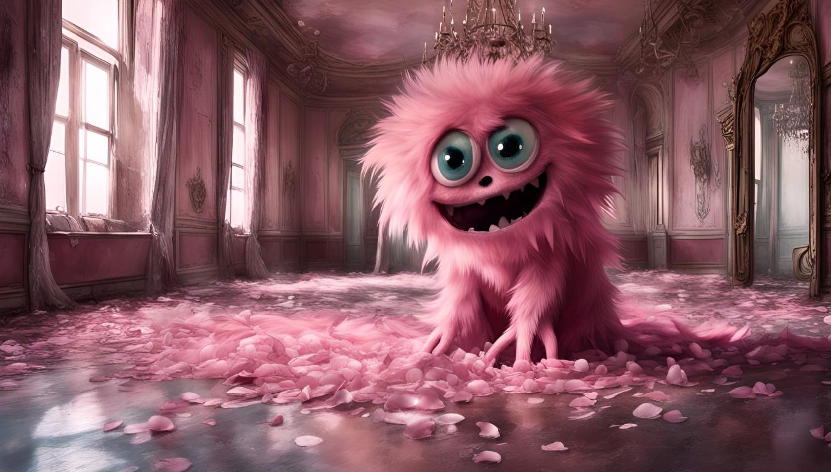 Rosalie, the pink furry monster