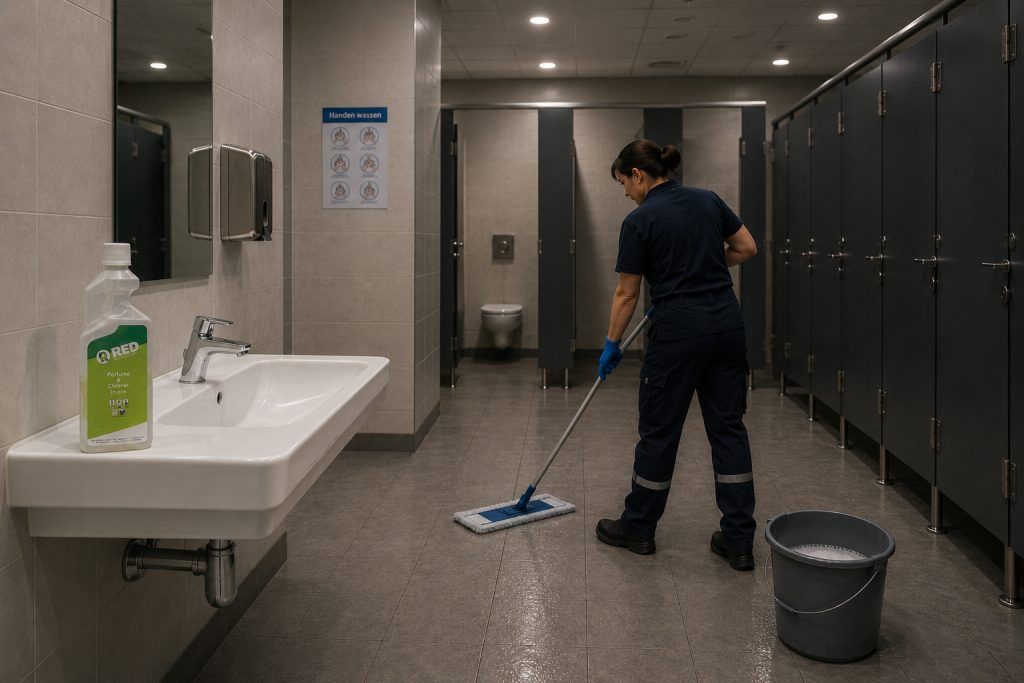 Professionele reiniging sanitaire ruimte met RED