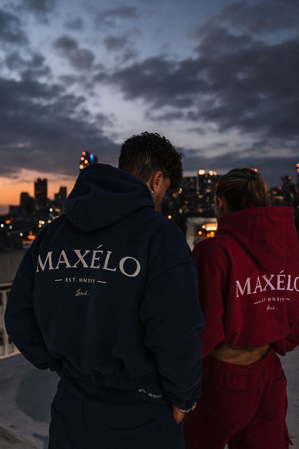 MAXÉLO luxury streetwear in an urban setting