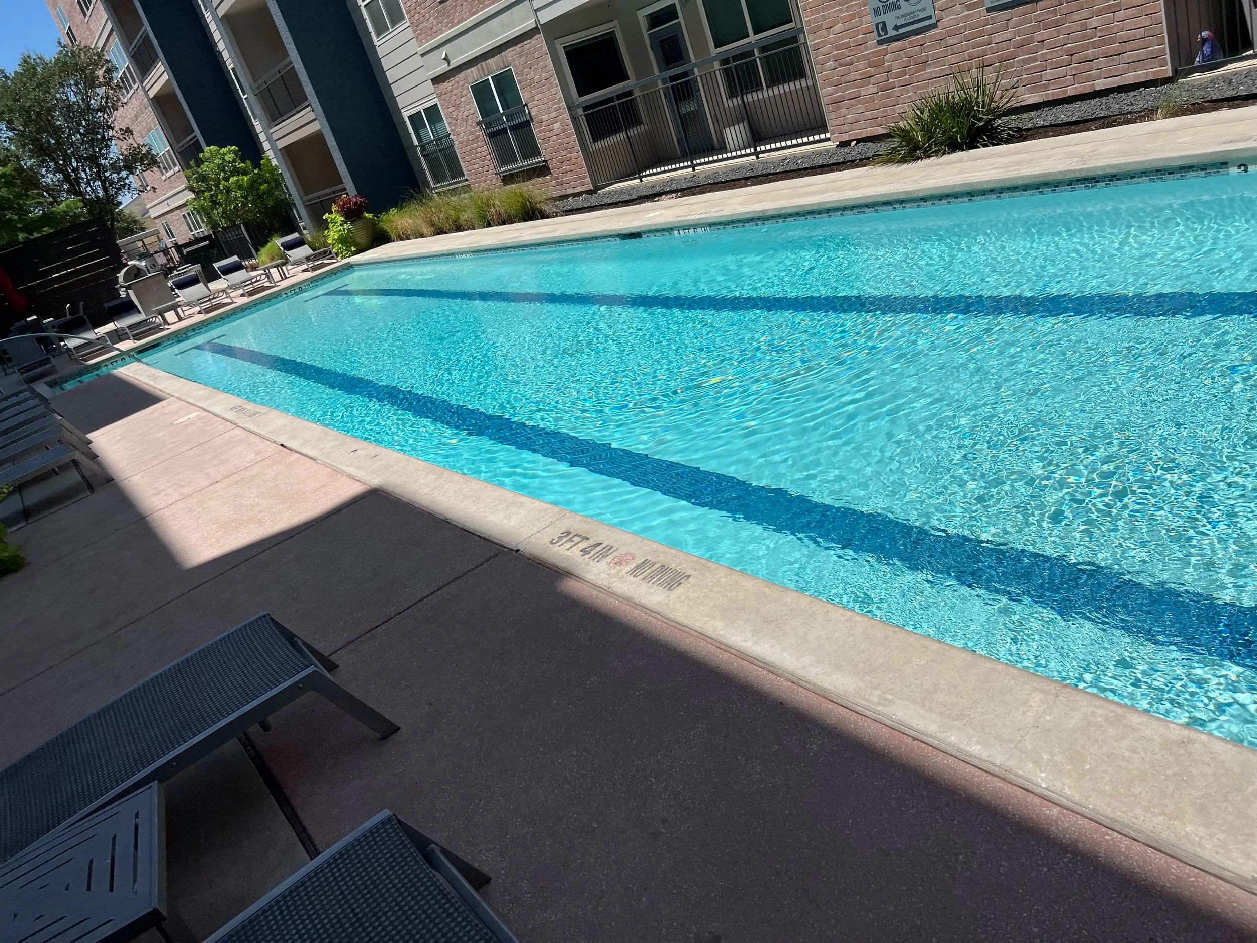Commercial pool with lounge chairs