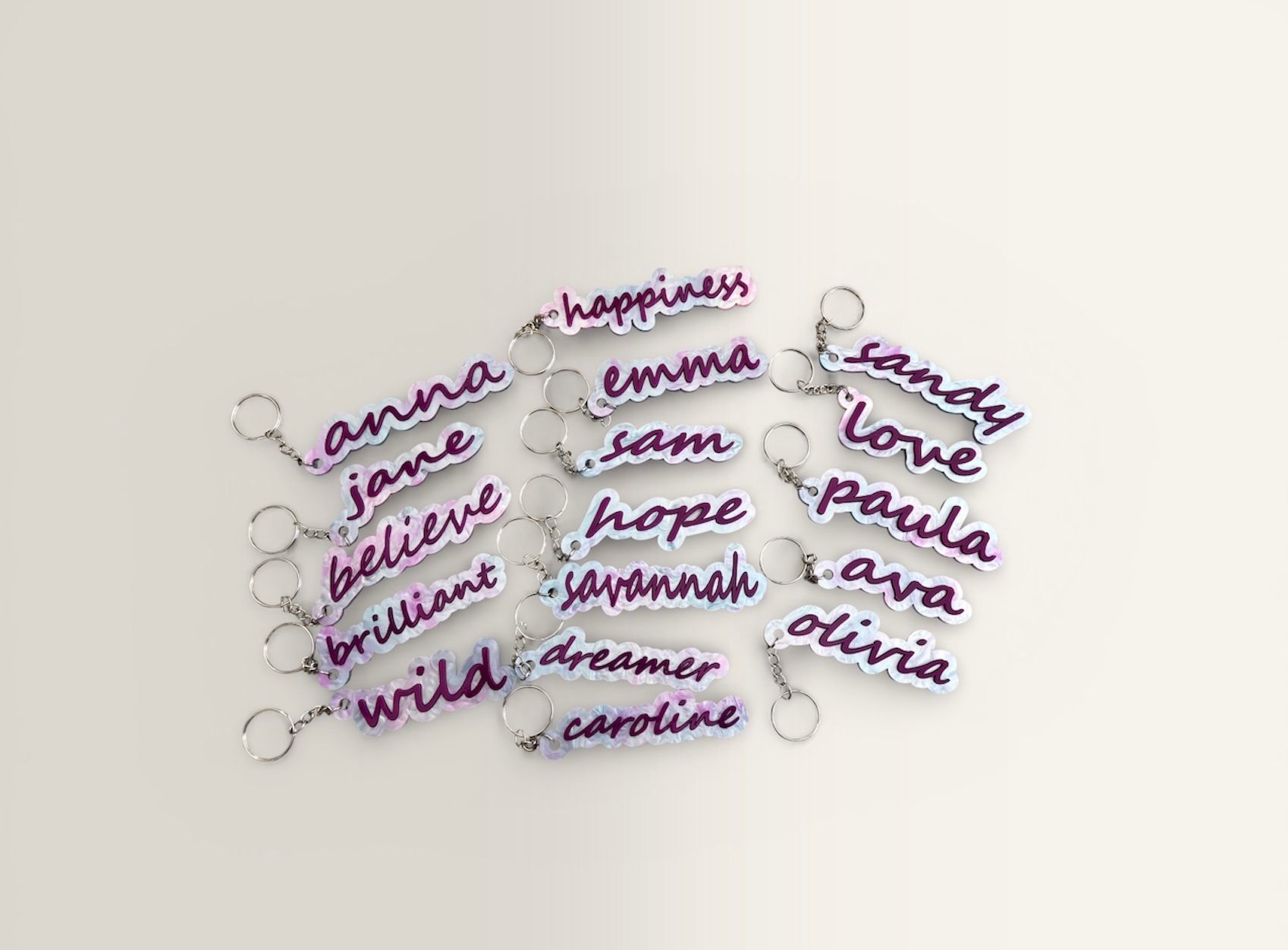 Acrylic Name Keychain Collection