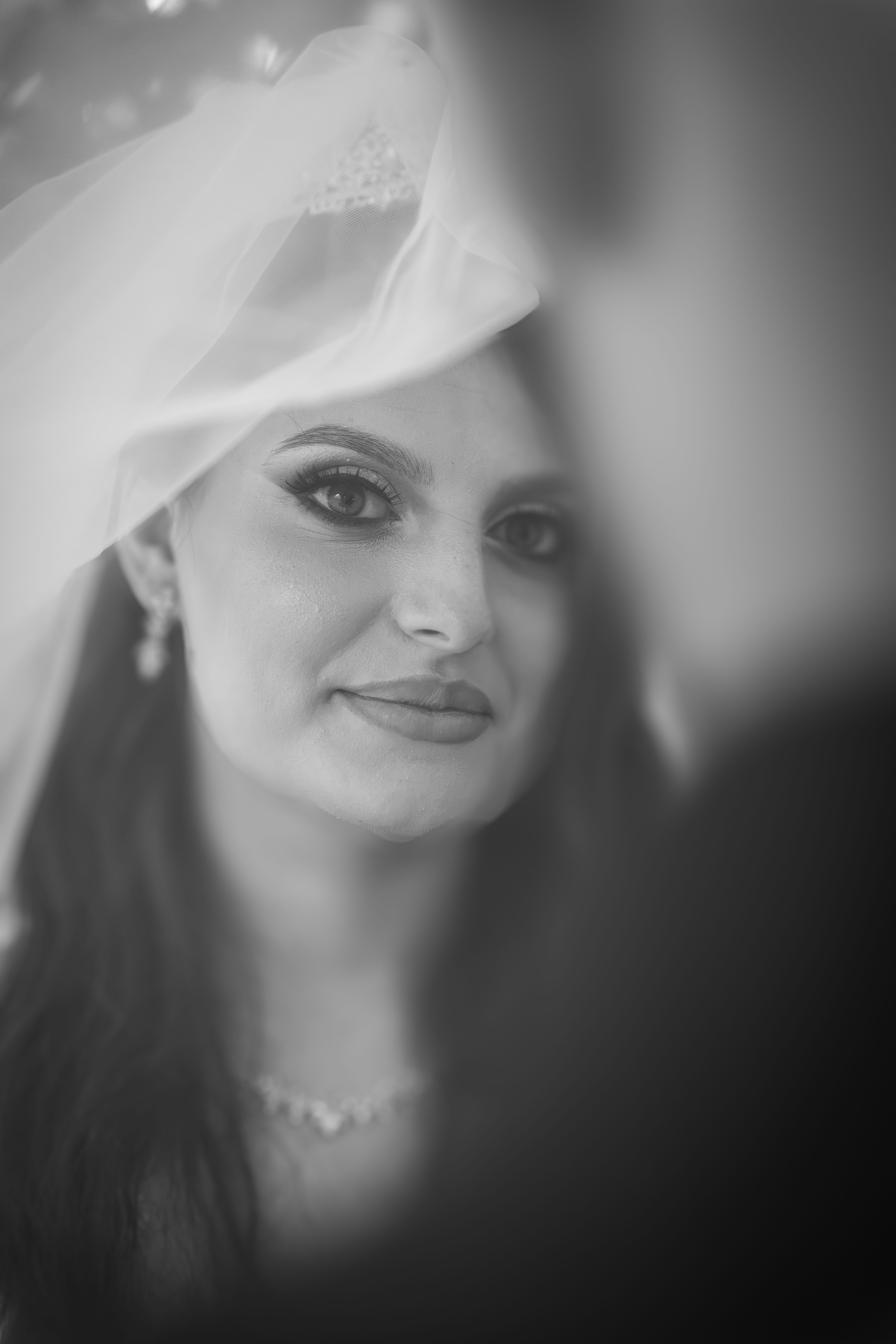 Portret mireasă cu voal