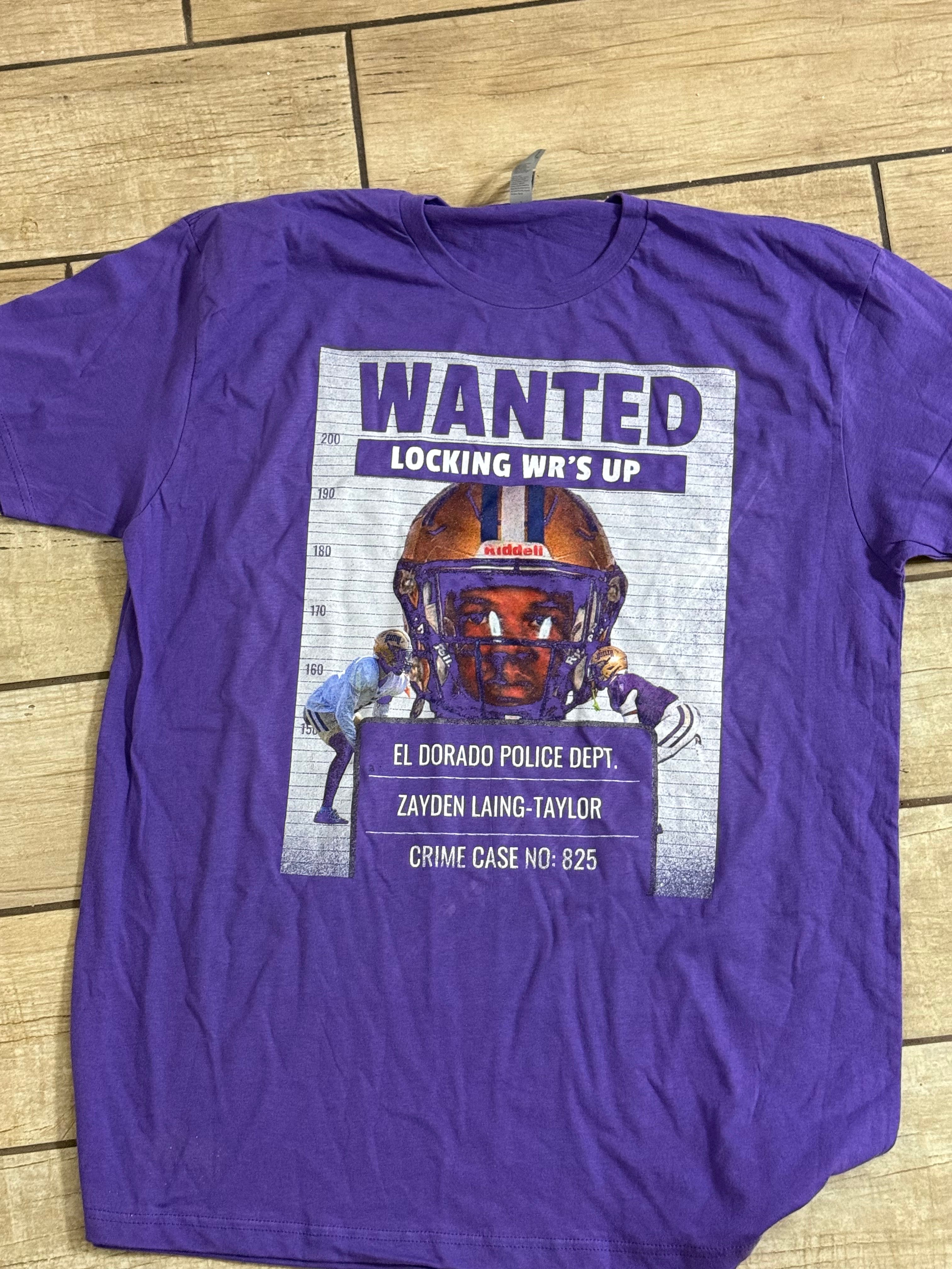 Custom Wanted football tee