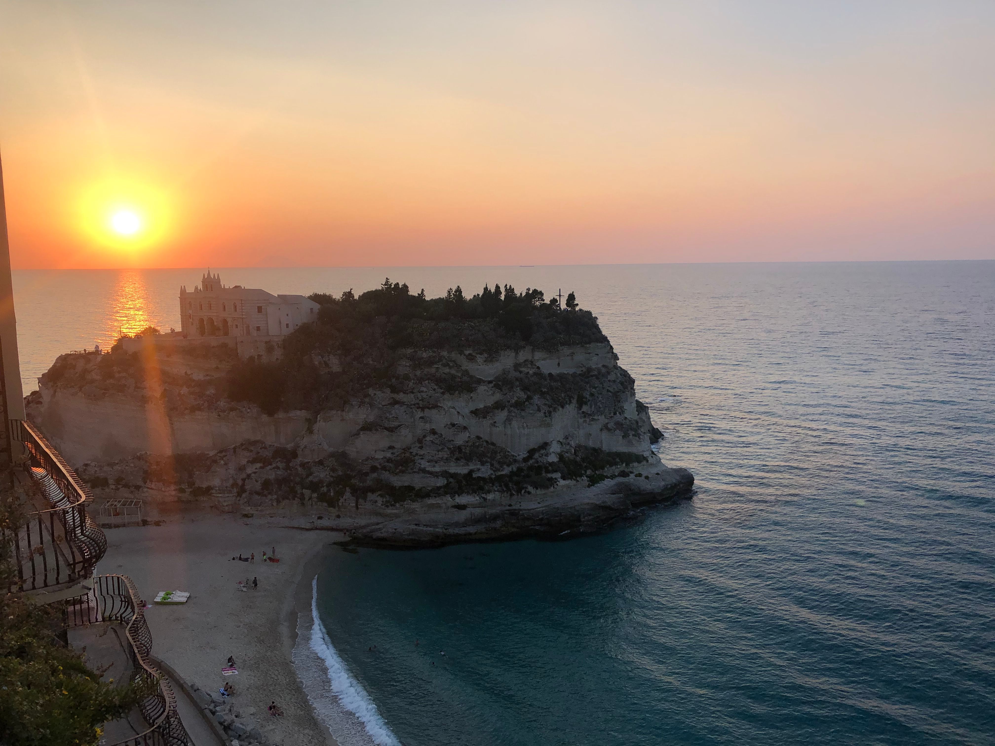 Stunning Italian coastline at sunset