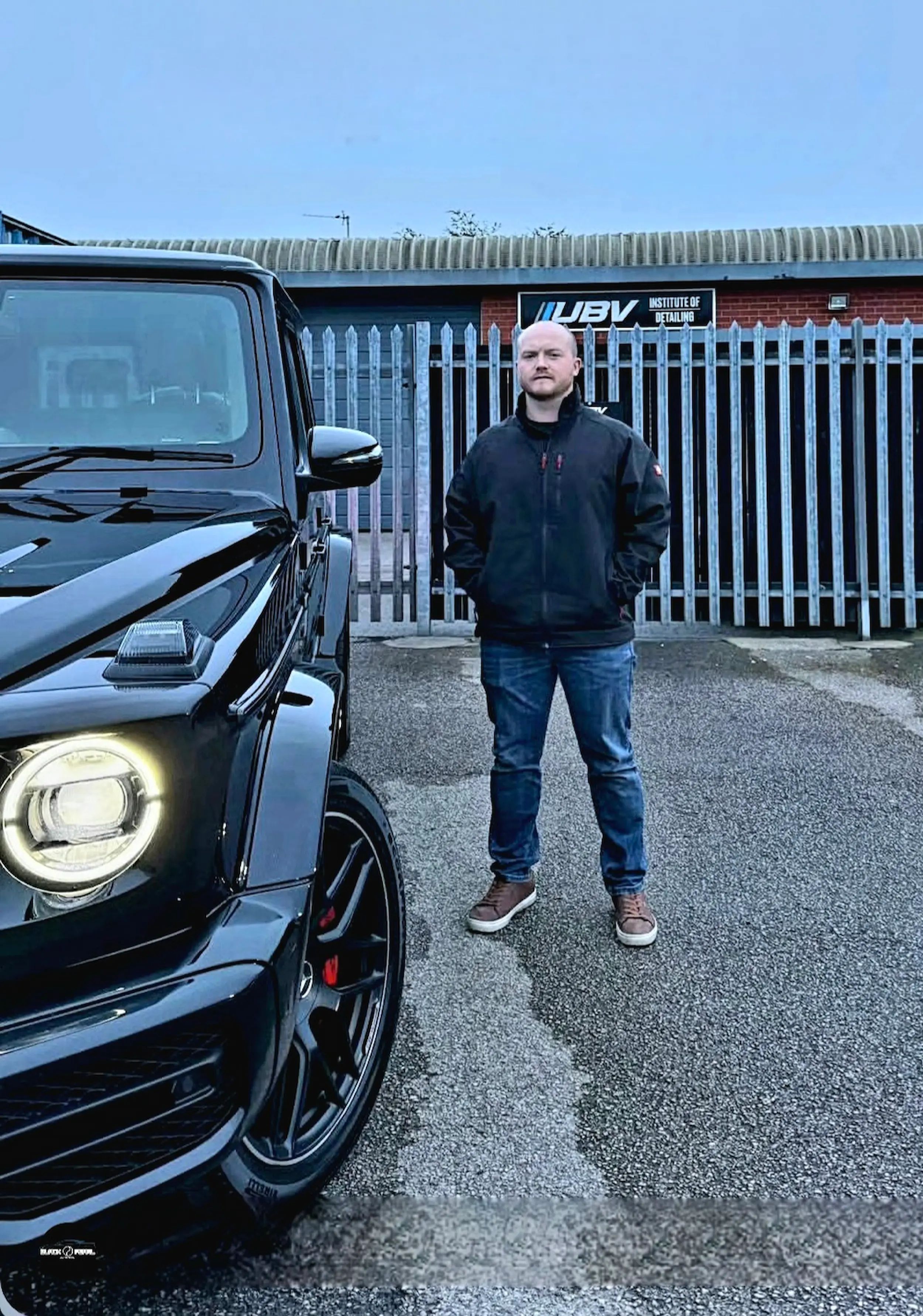 Training Completion — Black Pearl Detailing next to Mercedes G Wagon