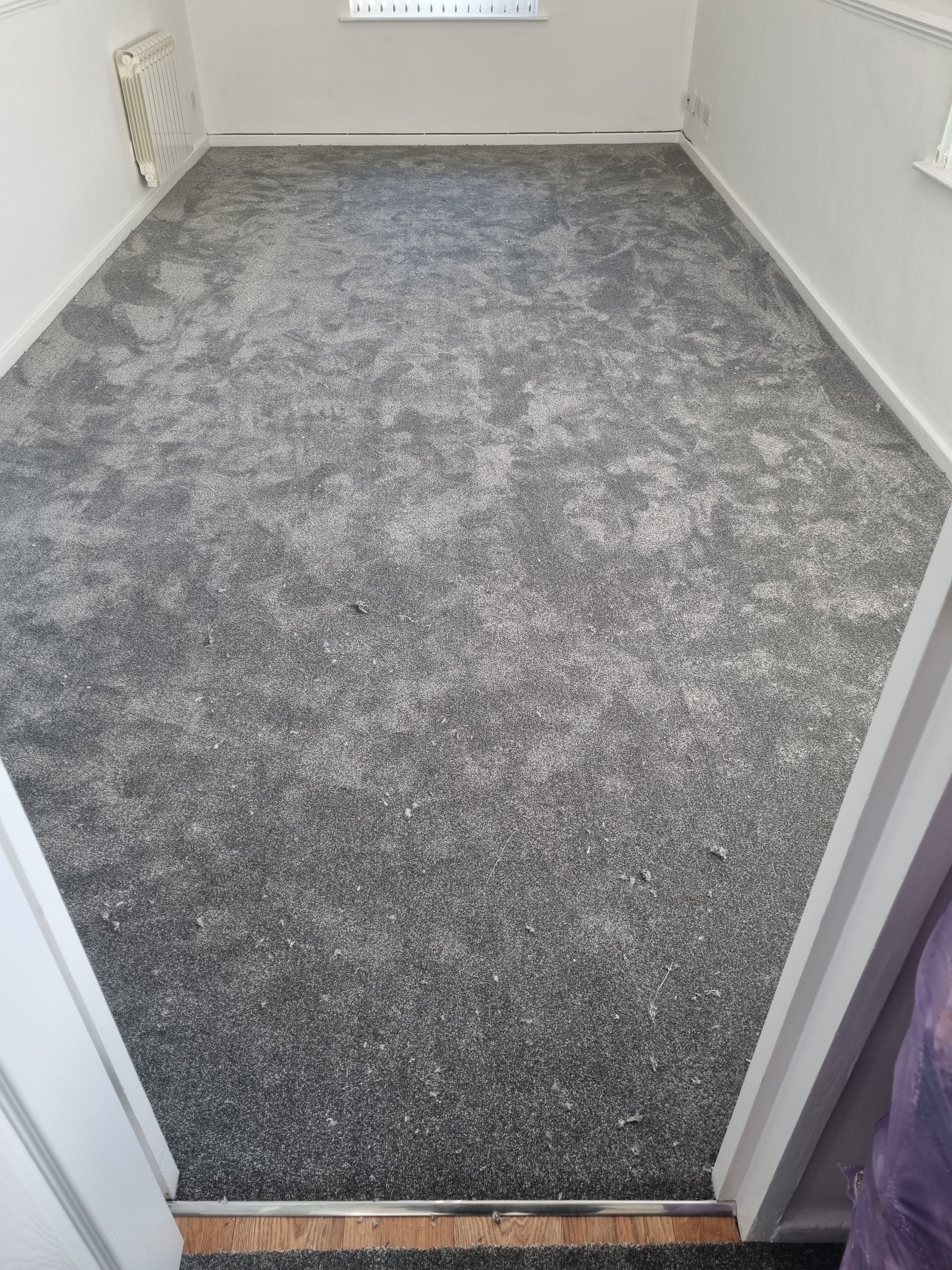 Freshly carpeted room