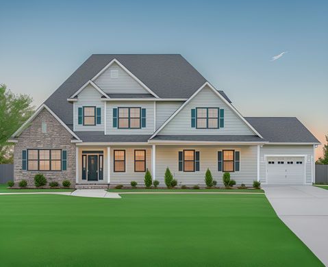 Gray two-story home