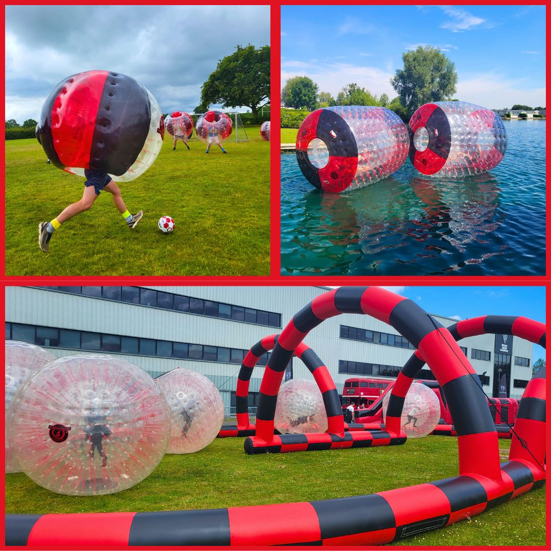 Forte Entertainment corporate team building event with zorbing and bubble football