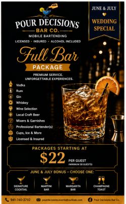 Full Bar Package flyer
