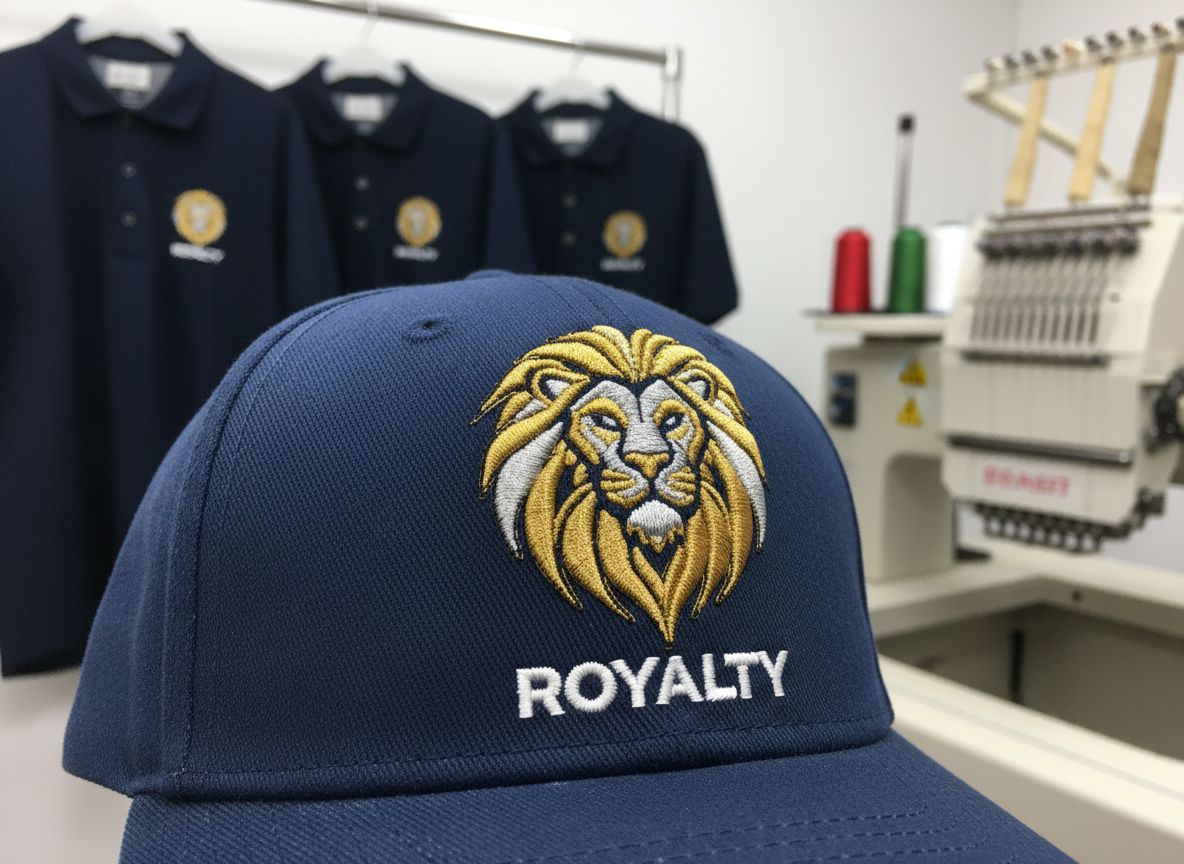 Professional embroidery on hats and polo shirts