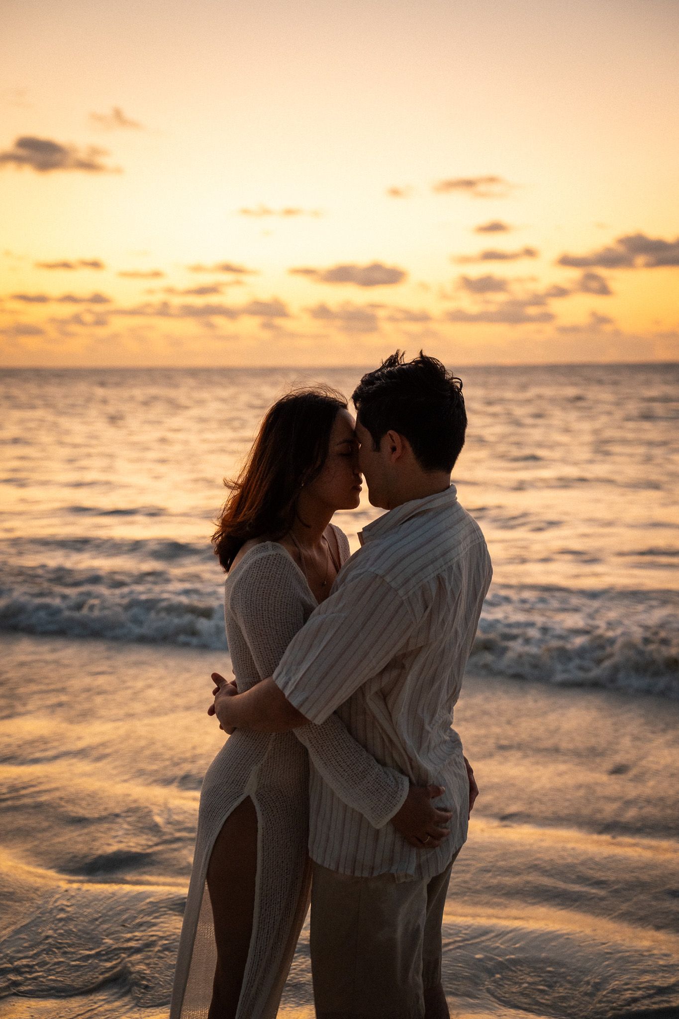 Sunset couple on Zanzibar beach
