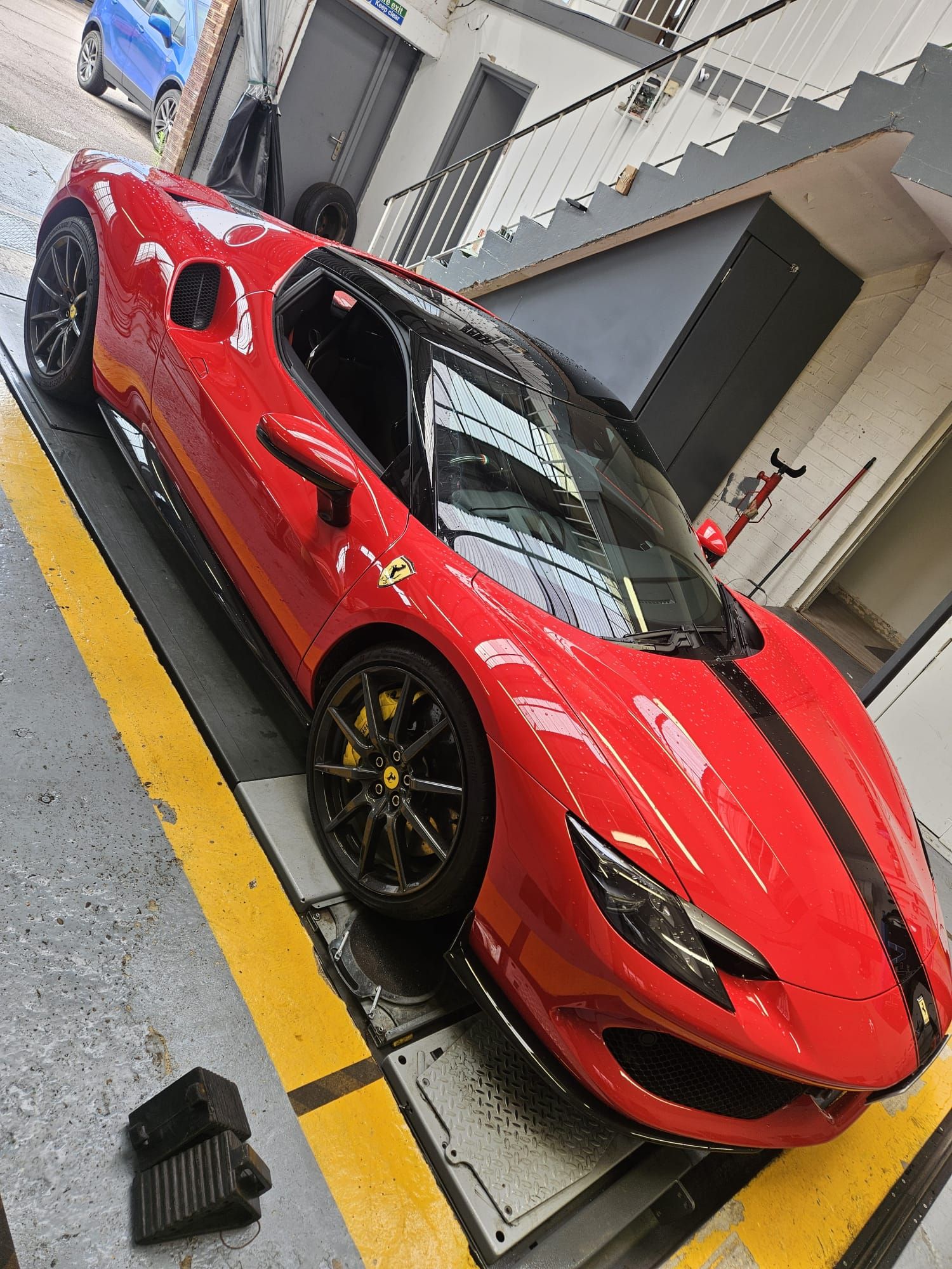 Ferrari in MOT bay