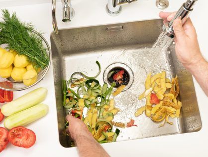 Blocked drain caused by food waste - L Ginger Plumbing blocked drain clearing