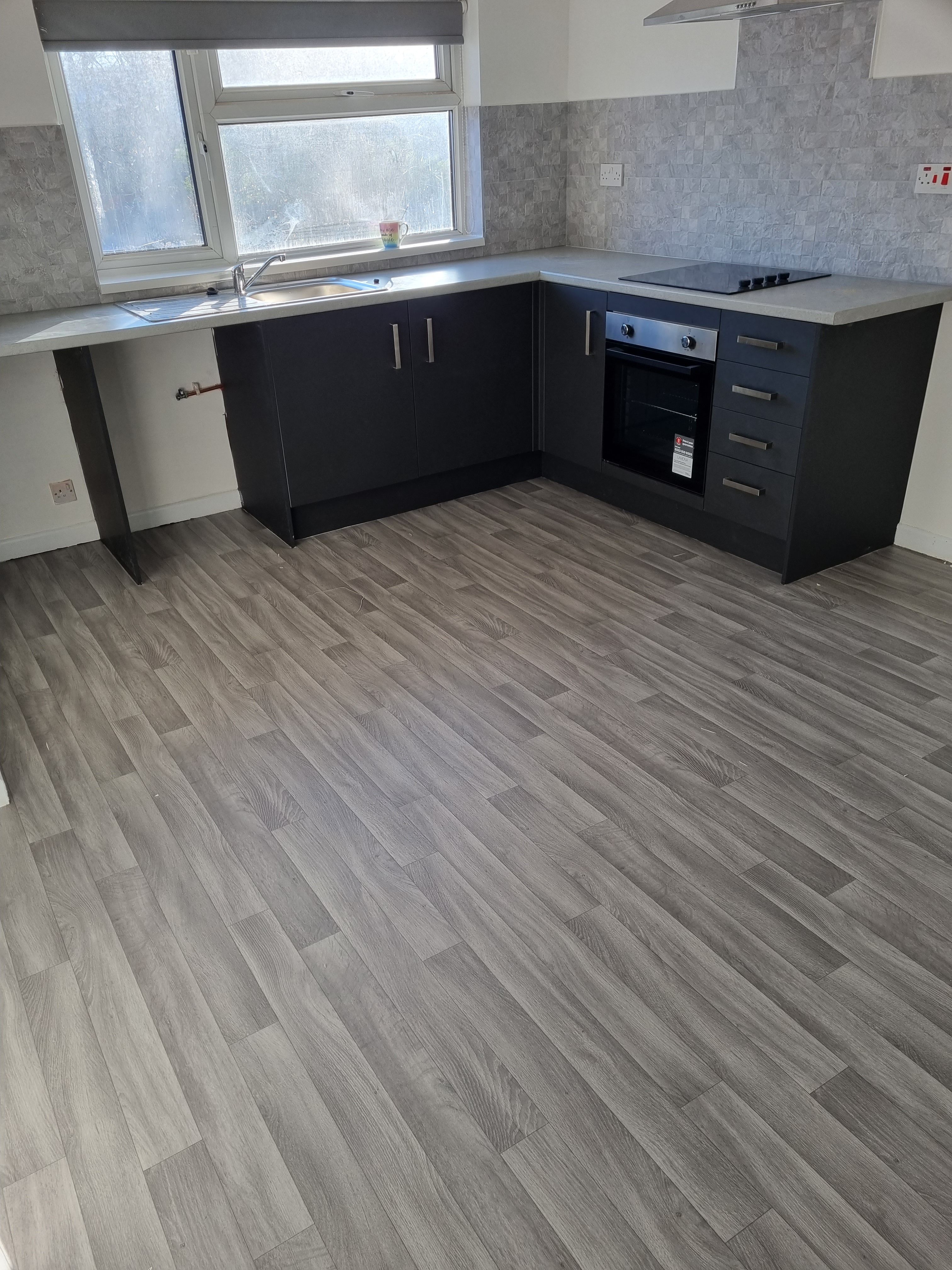Kitchen with vinyl flooring