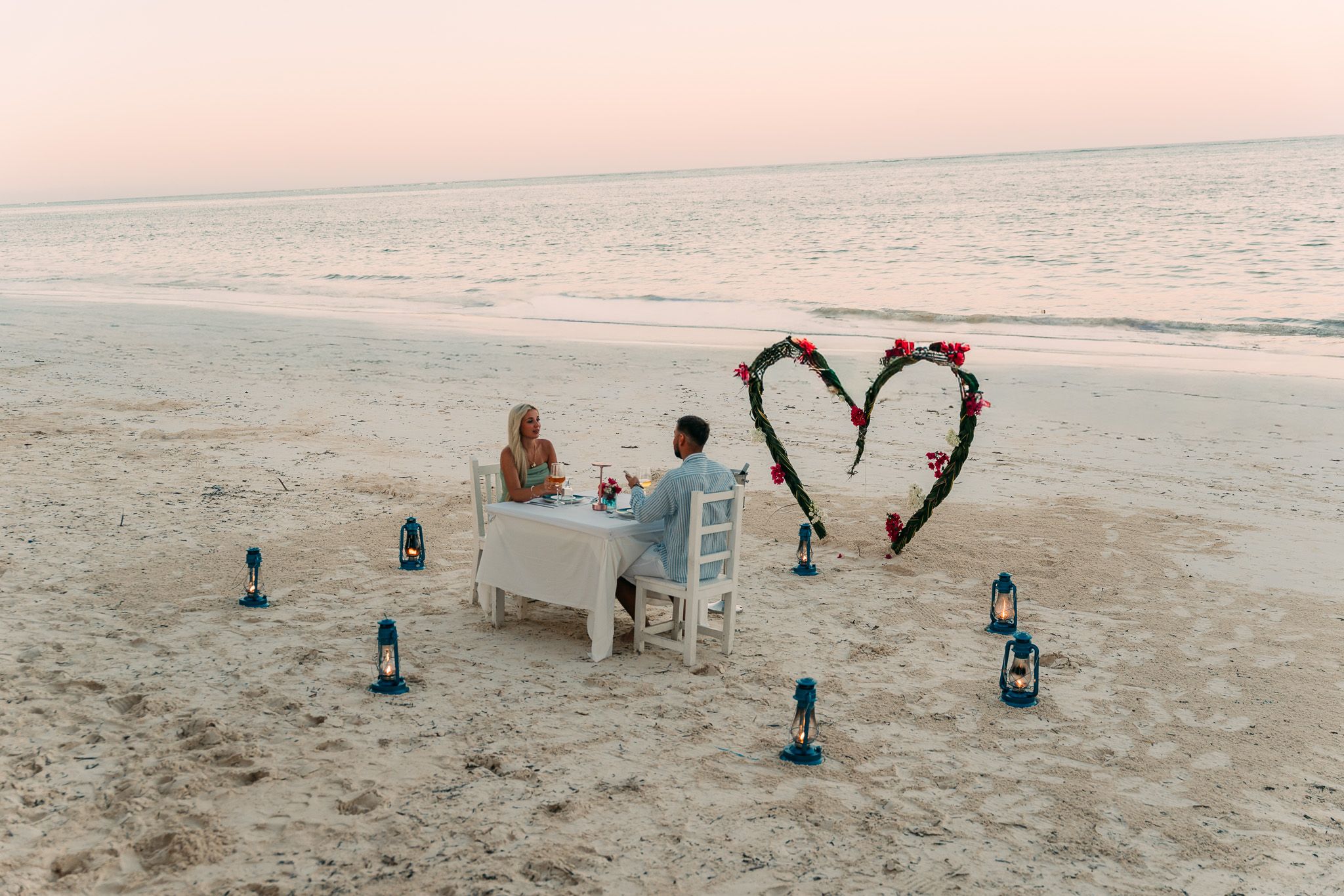 Romantic dinner setup