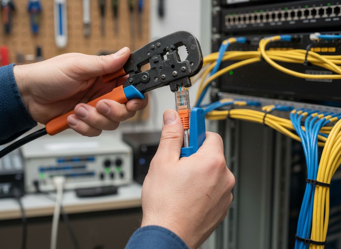Ethernet cable crimping and network infrastructure