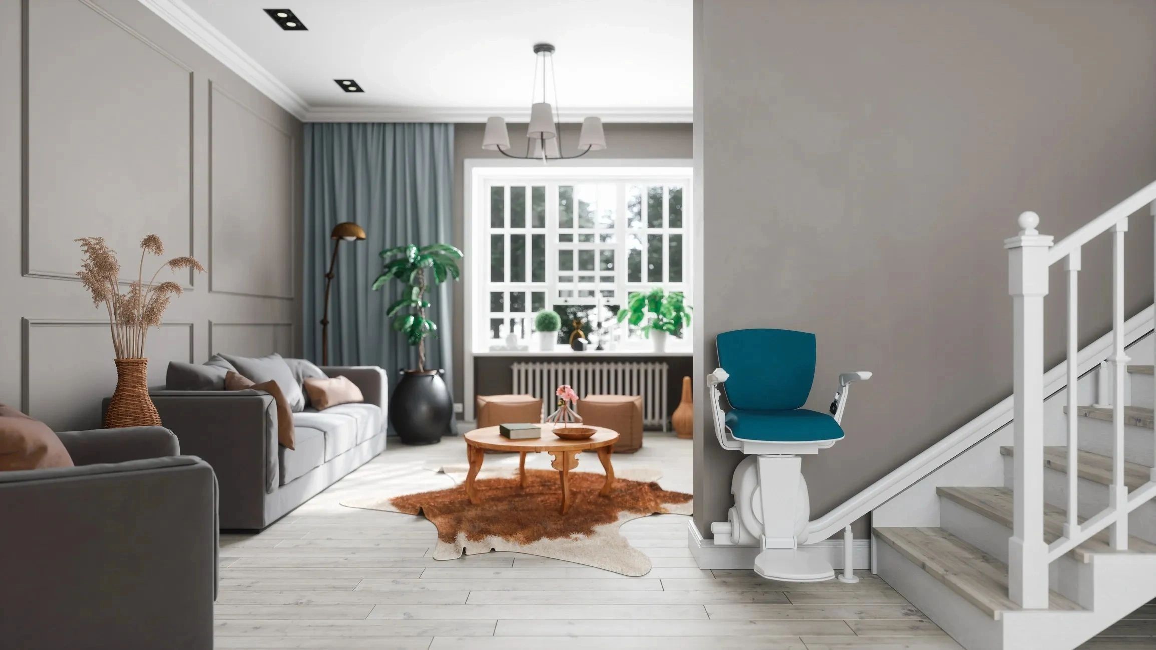 Modern stairlift in a comfortable home