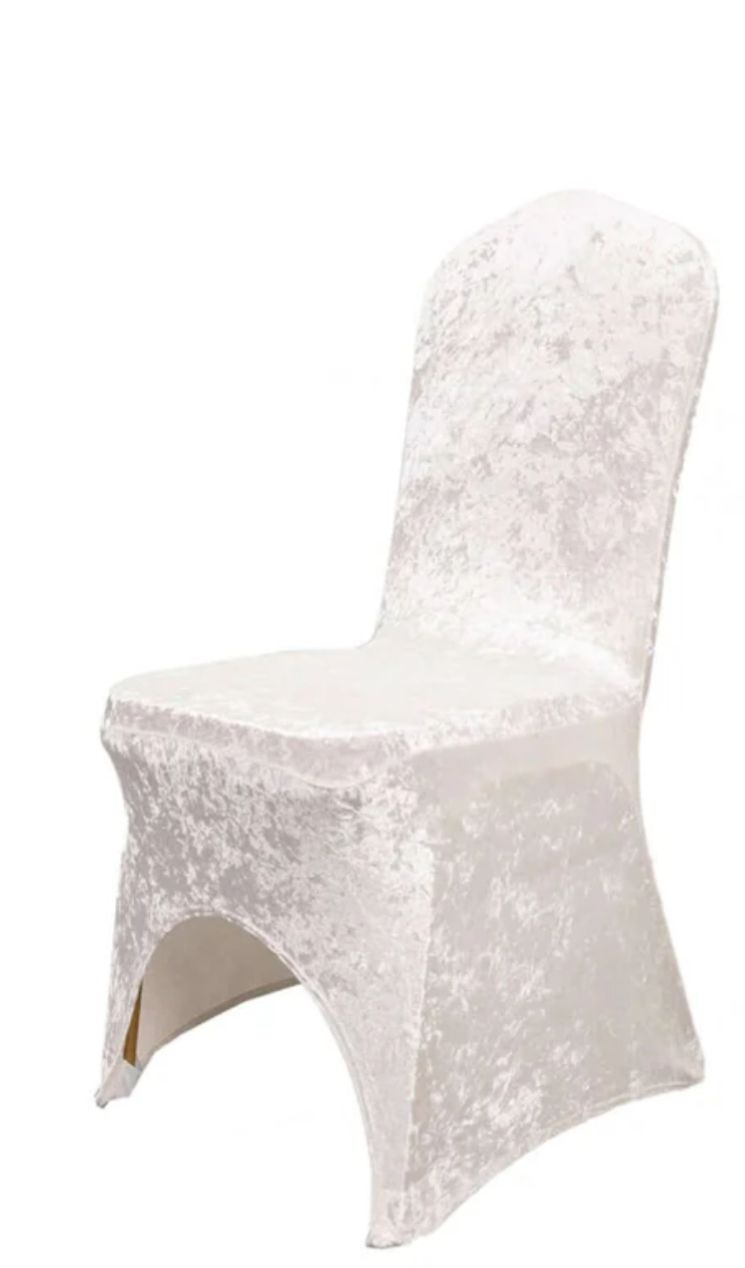 White Velvet Chair Cover