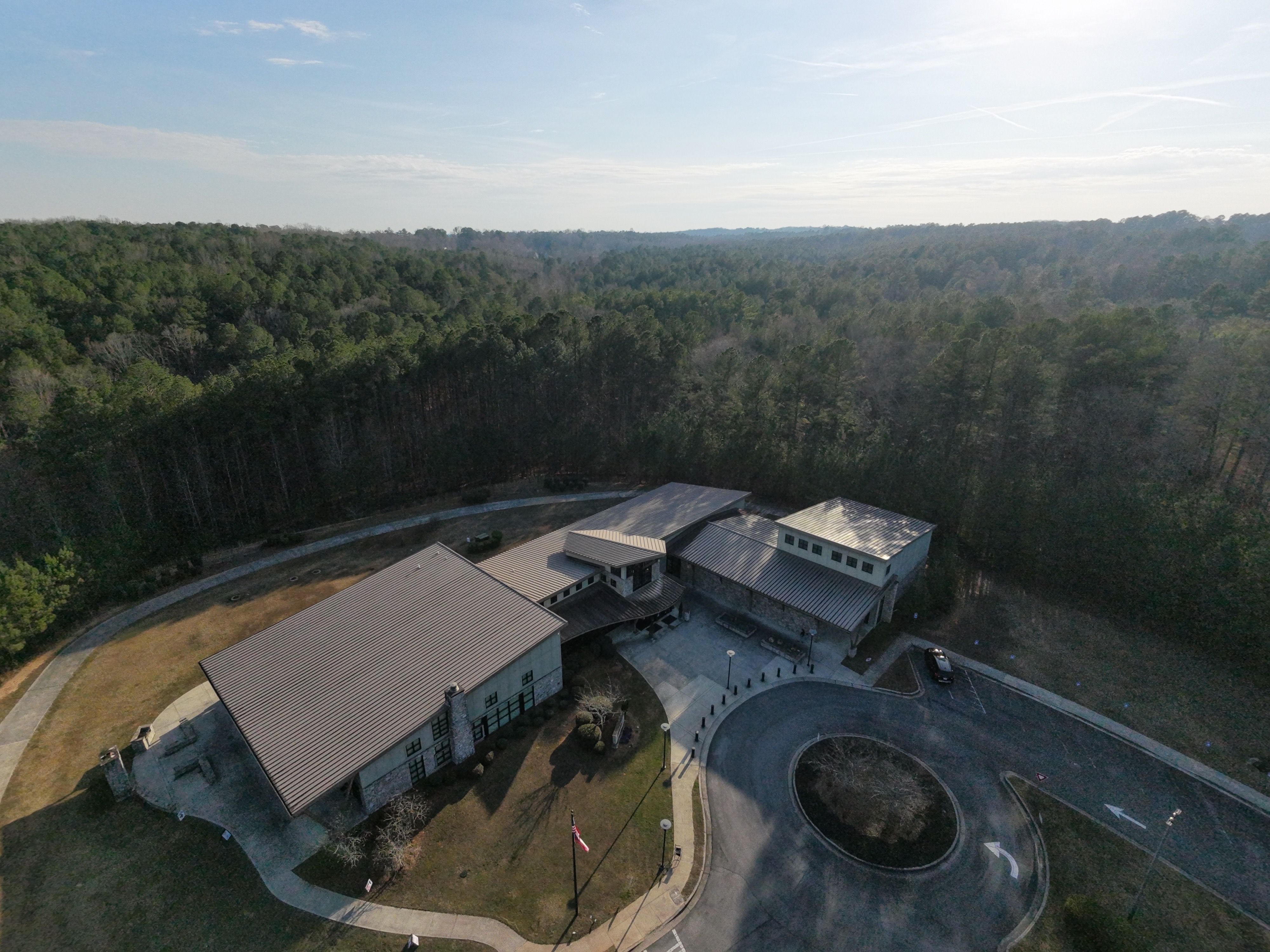 Commercial building — aerial wide