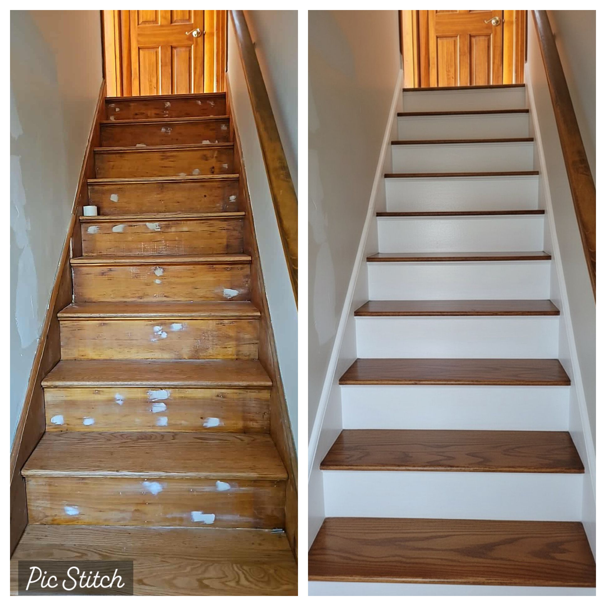 Staircase refresh before and after
