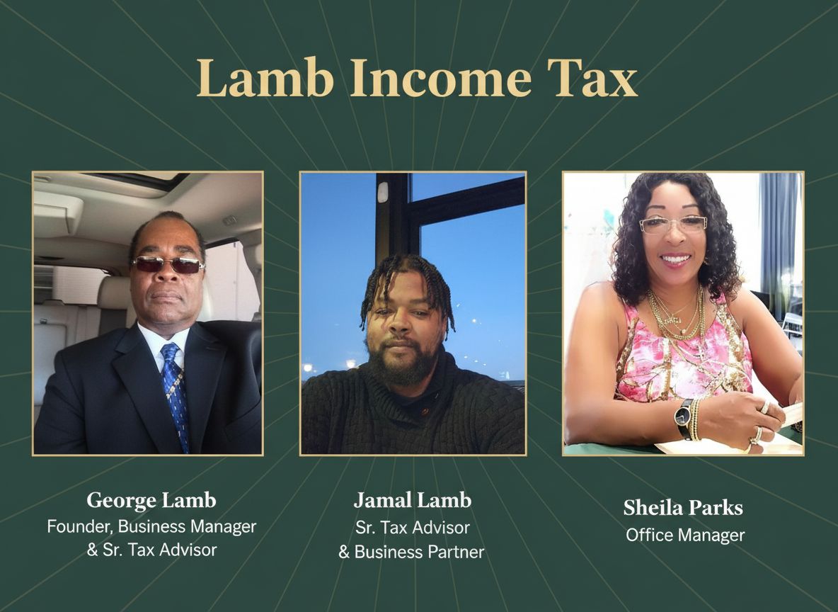 Lamb's Income Tax Service Team - George Lamb, Jamal Lamb, and Sheila Parks
