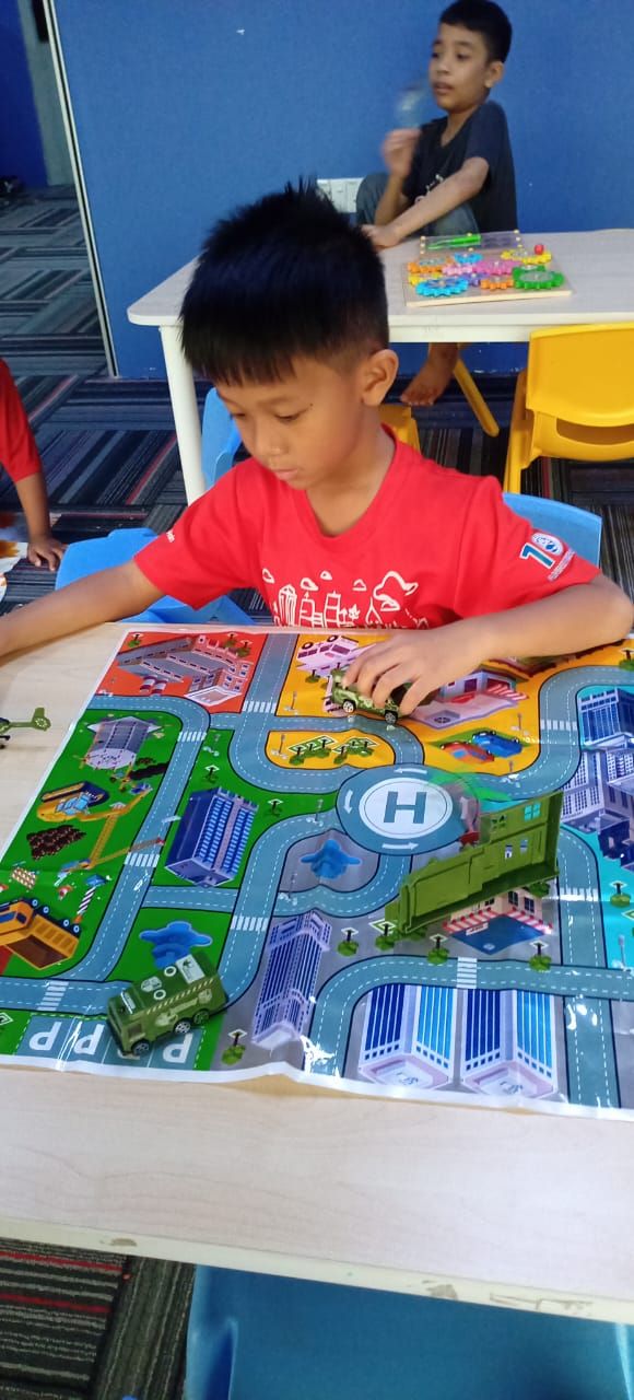Children in intentionally designed classroom