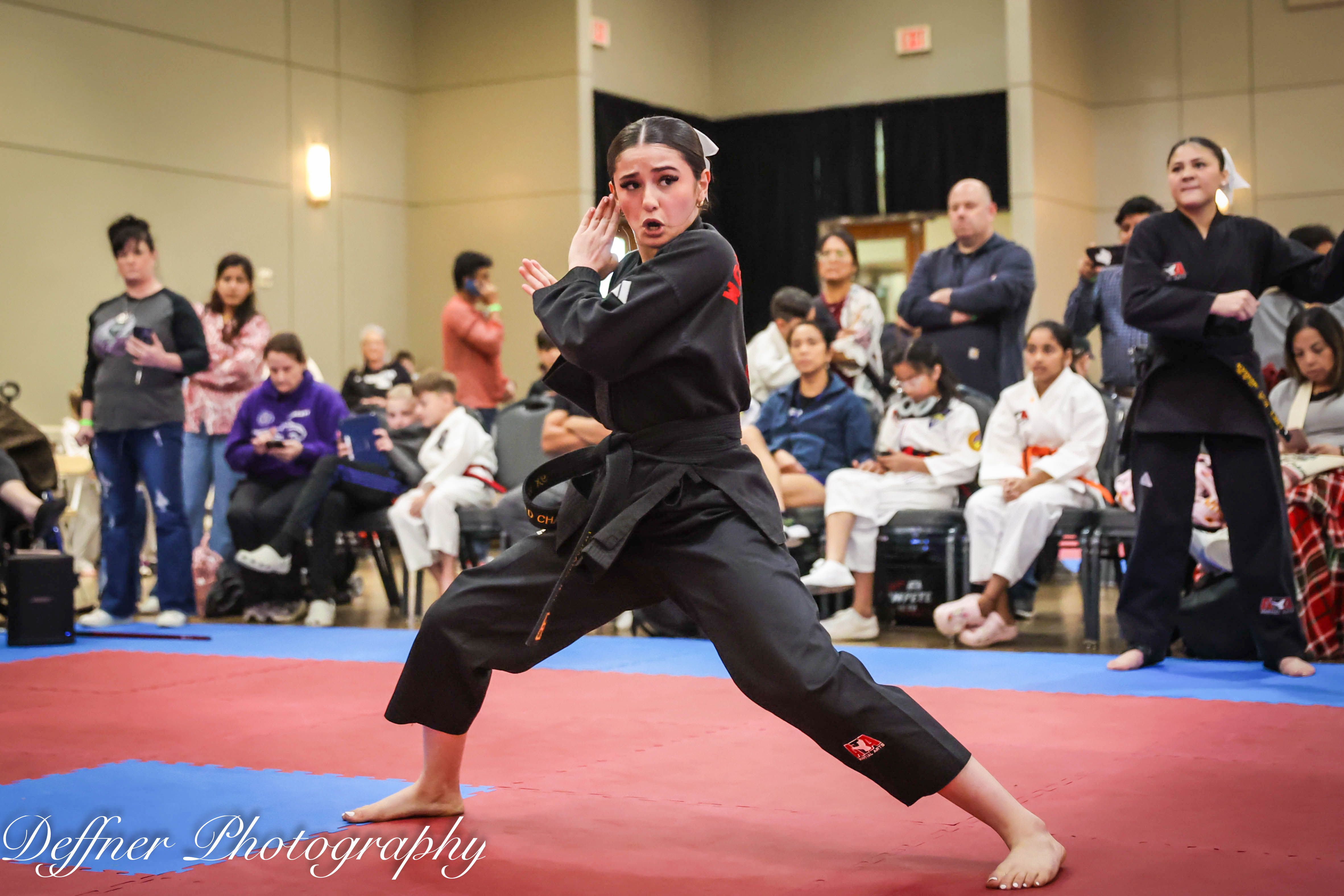 Student performing forms at ATA competition